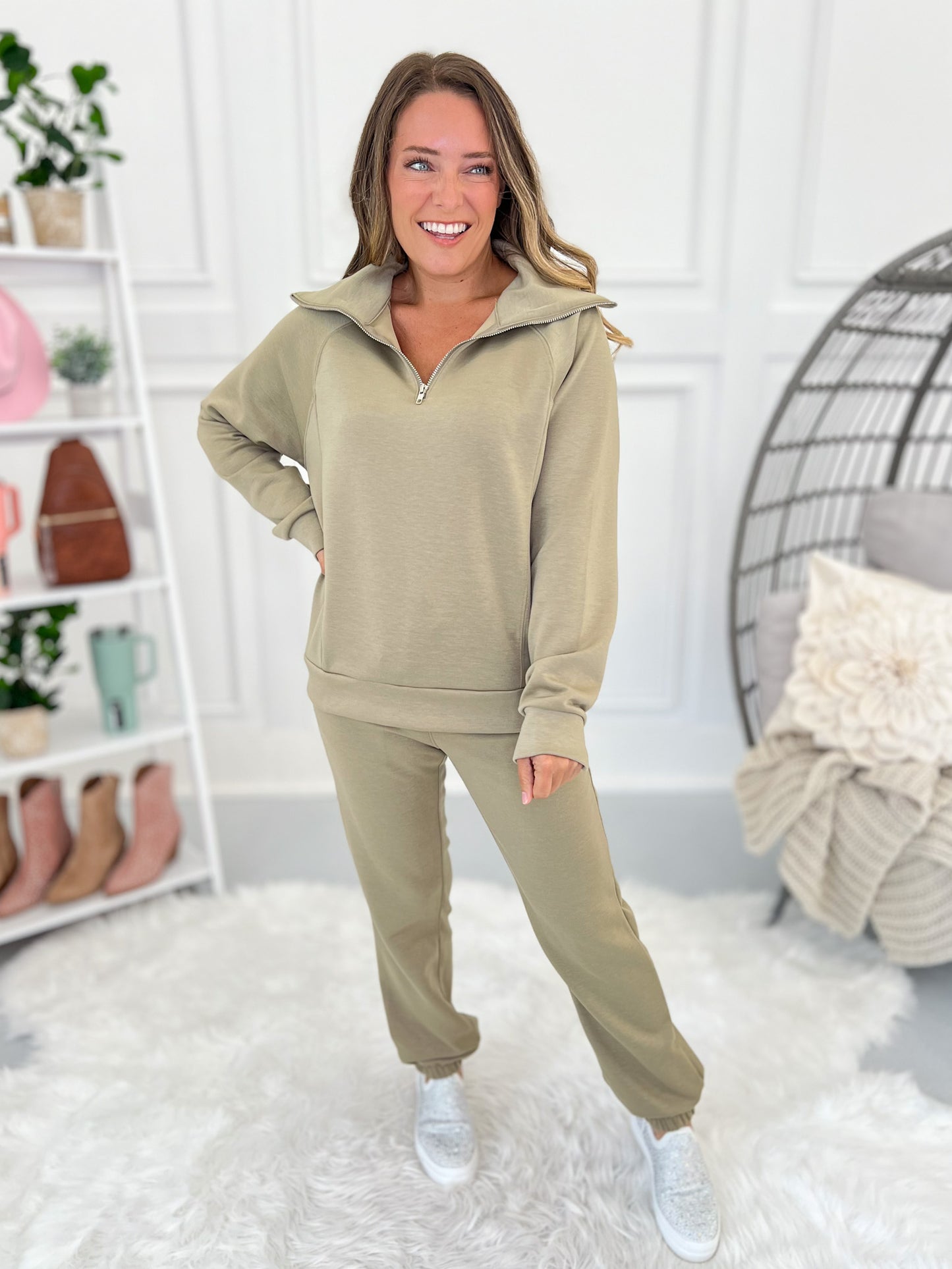 Guess Who's Back - Quarter Zip Top- Final Sale