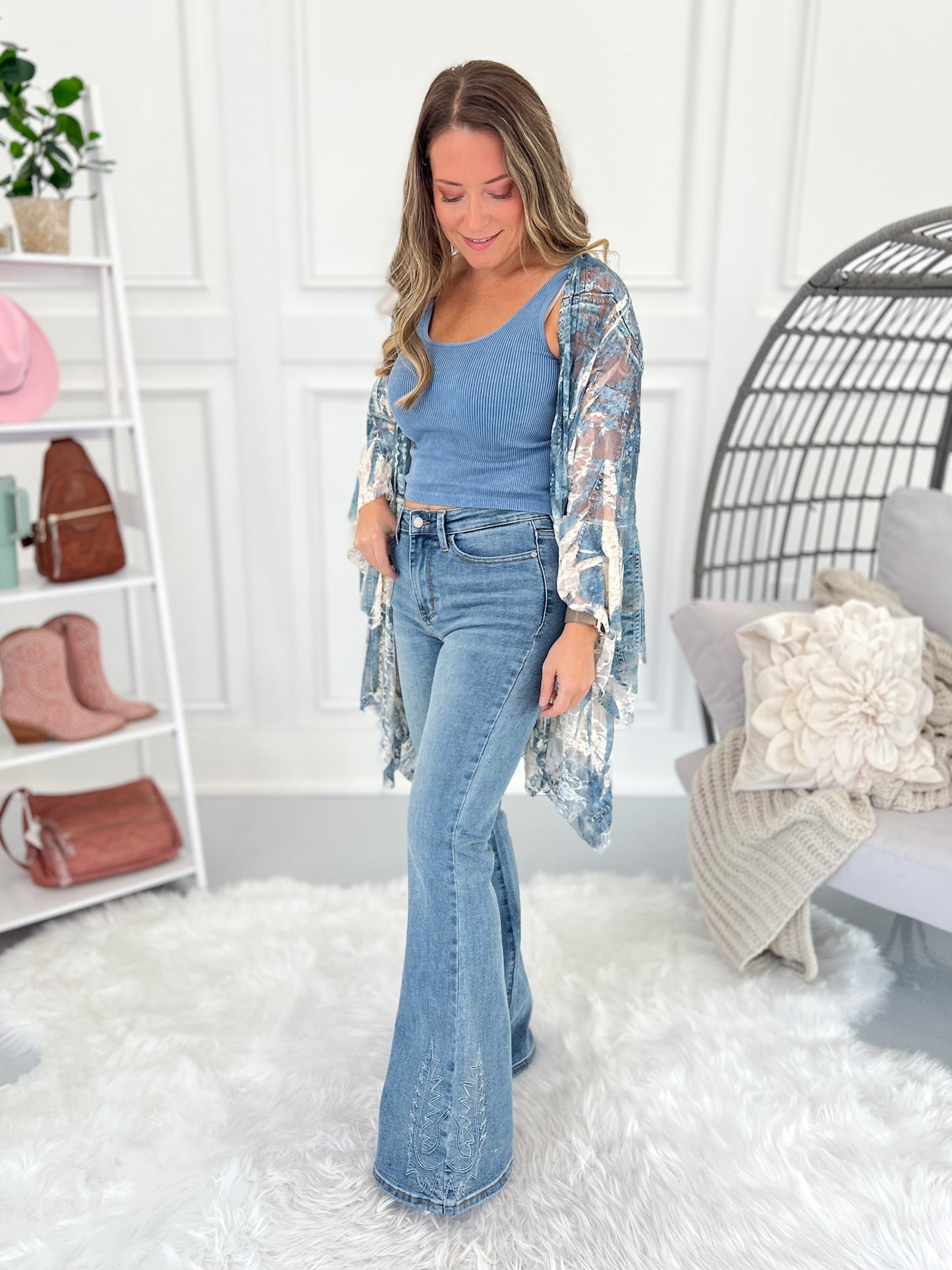 Cowgirl Classic - Judy Blue Western Embroidered Flare Jeans