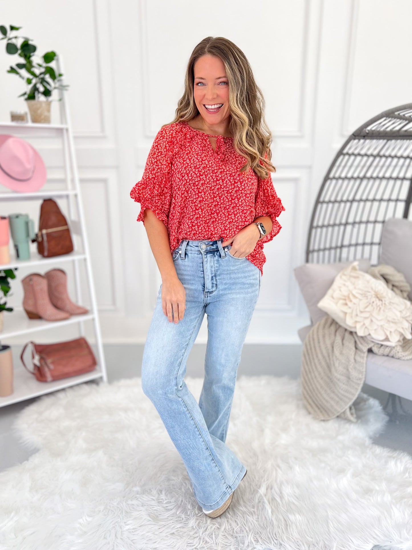 Kickin' It - Judy Blue Tummy Control Side Slit Slim Bootcut Jeans