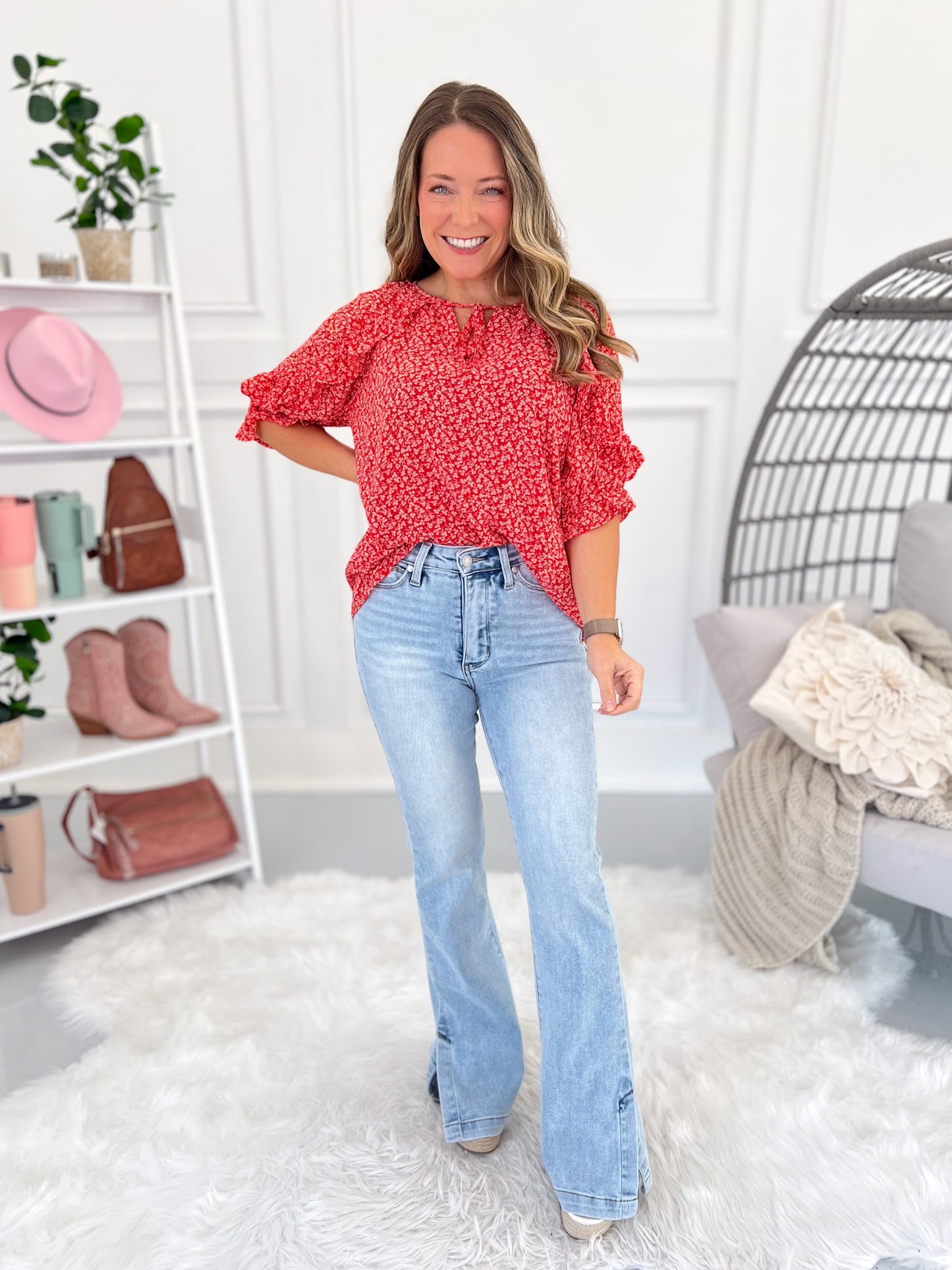 Kickin' It - Judy Blue Tummy Control Side Slit Slim Bootcut Jeans