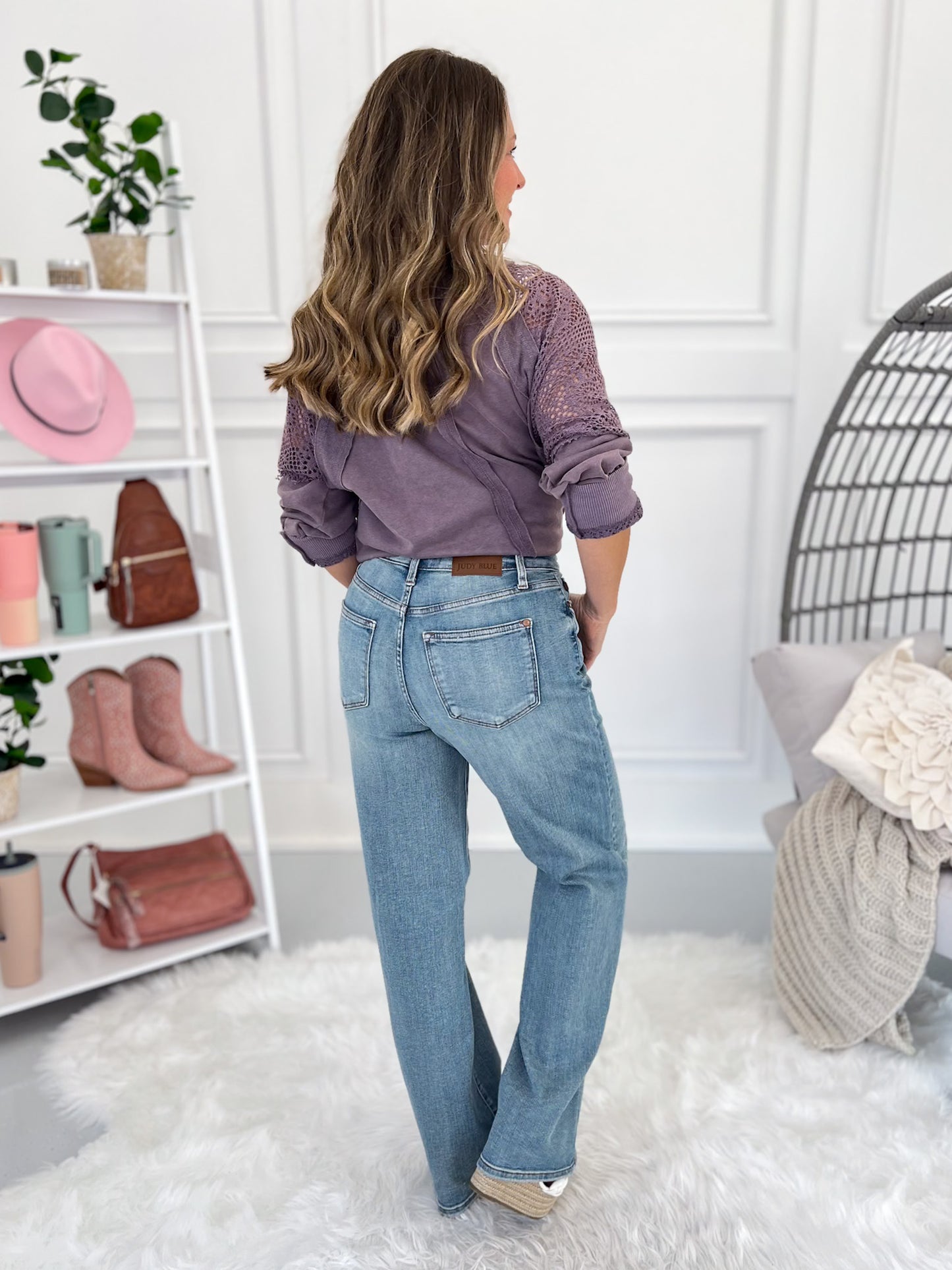 Knee Deep - Judy Blue Patched Straight Leg Jean