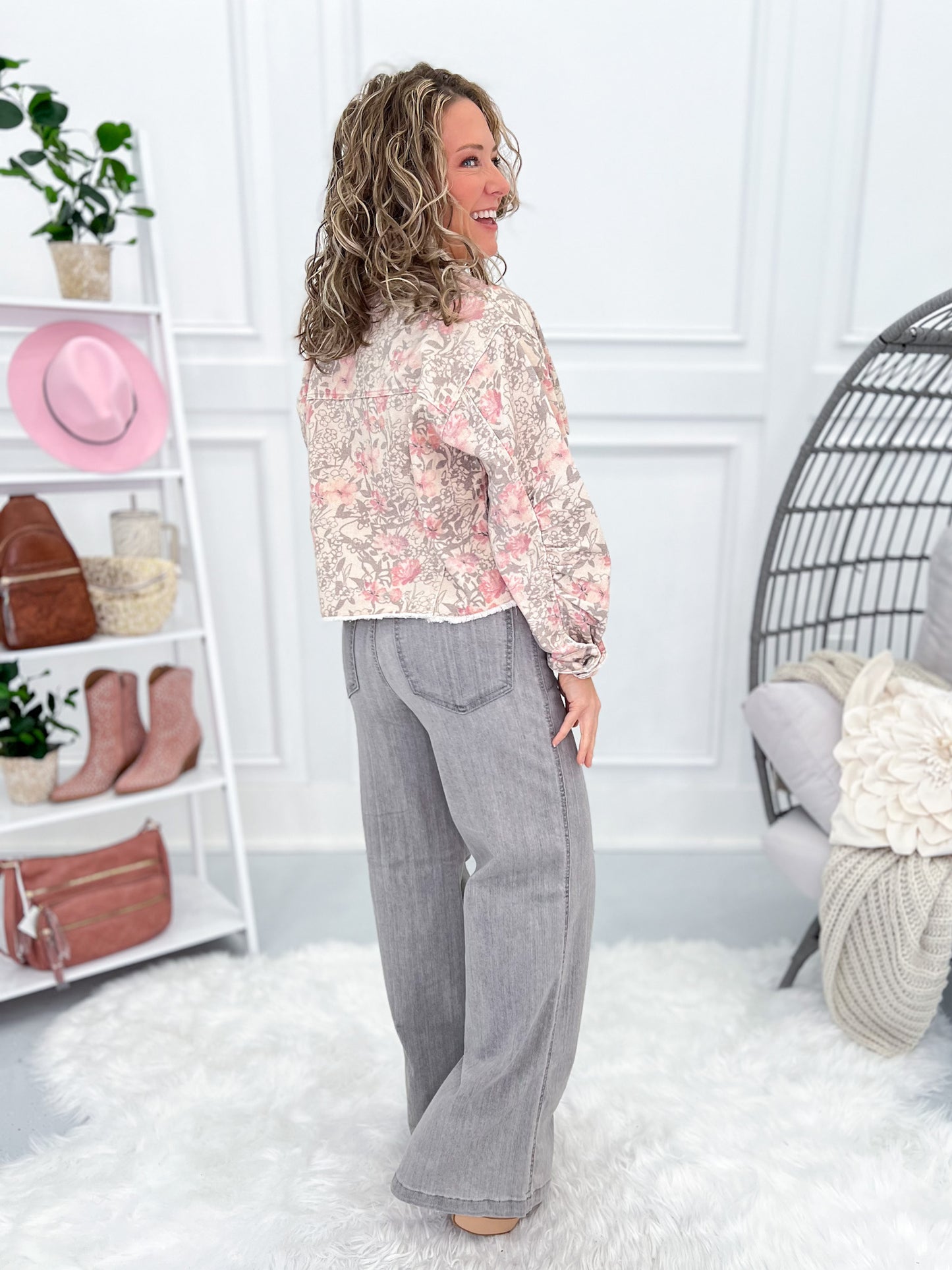 My Cute Date Floral Denim Jacket