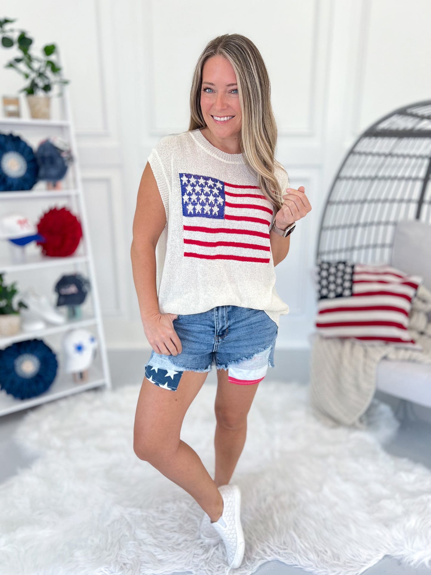 About The Stars And Stripes Knit Tank - Final Sale