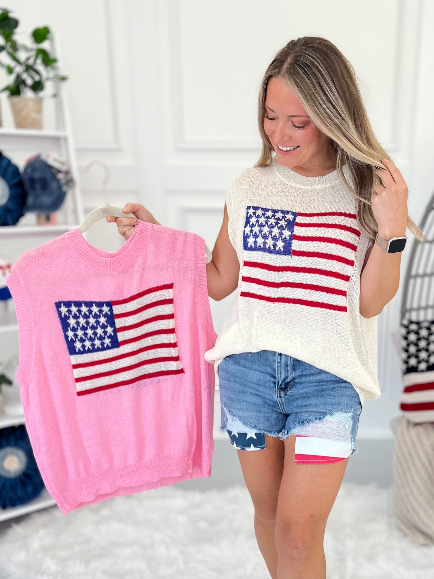 About The Stars And Stripes Knit Tank - Final Sale