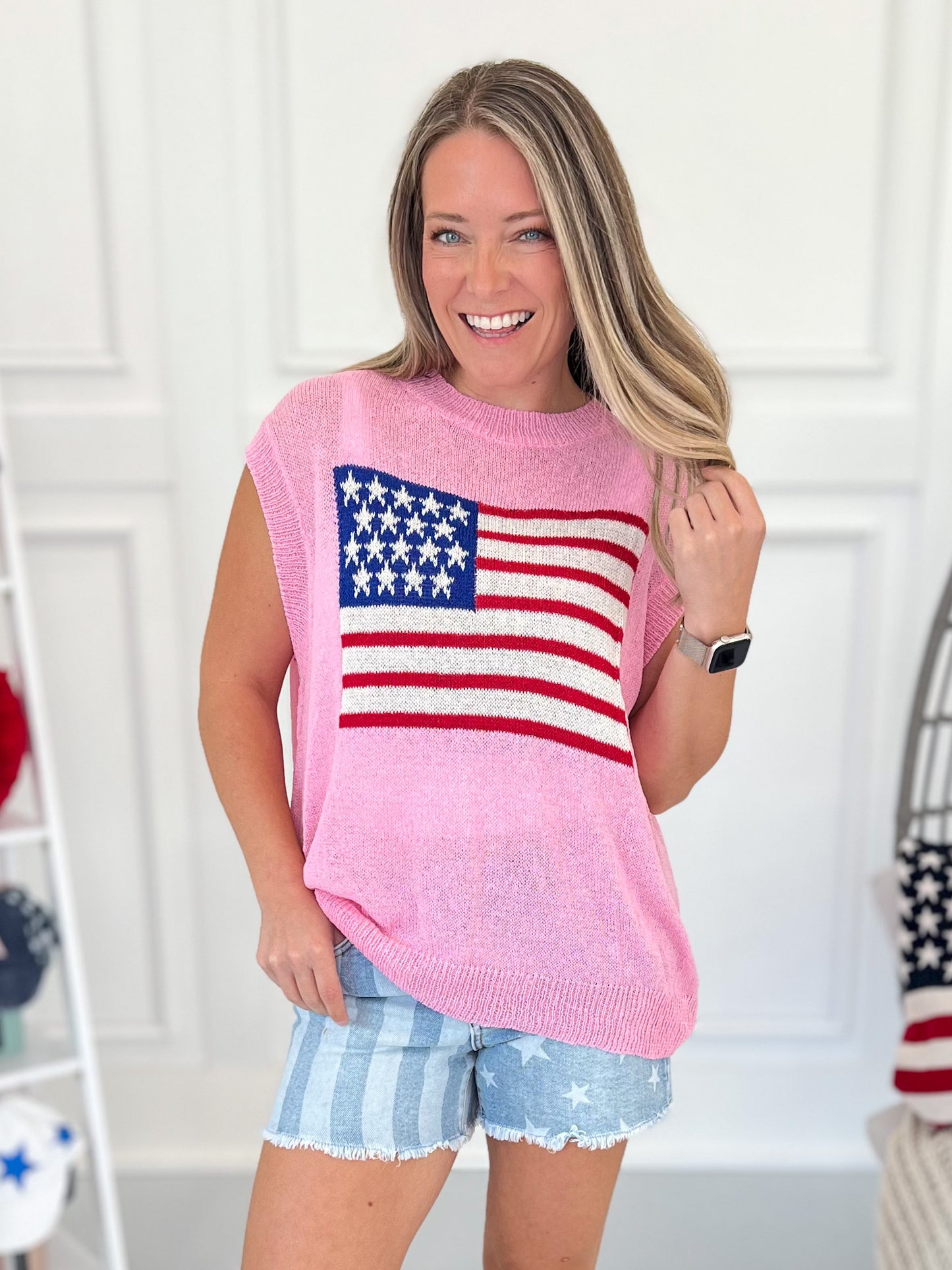 About The Stars And Stripes Knit Tank - Final Sale