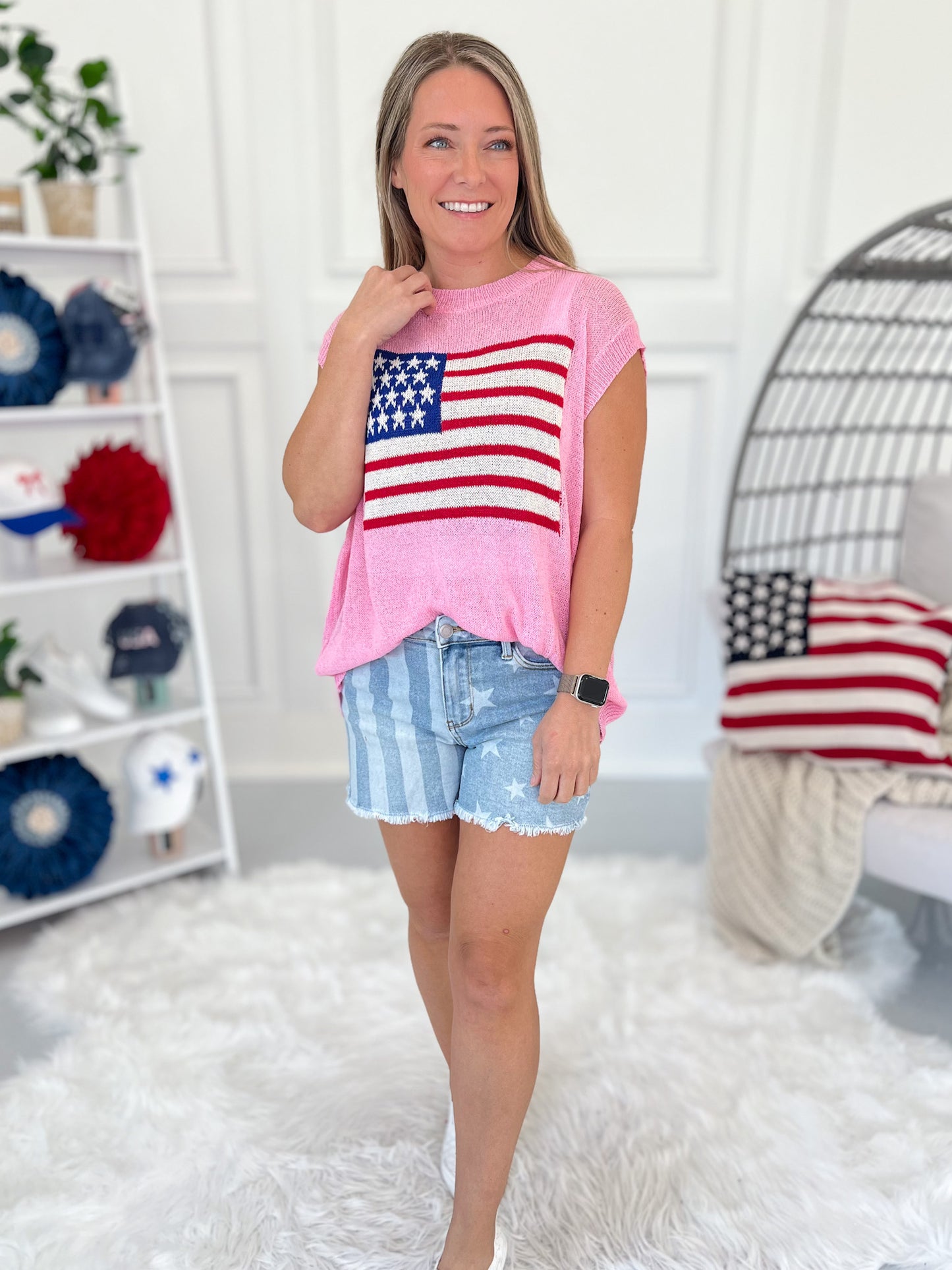 About The Stars And Stripes Knit Tank - Final Sale