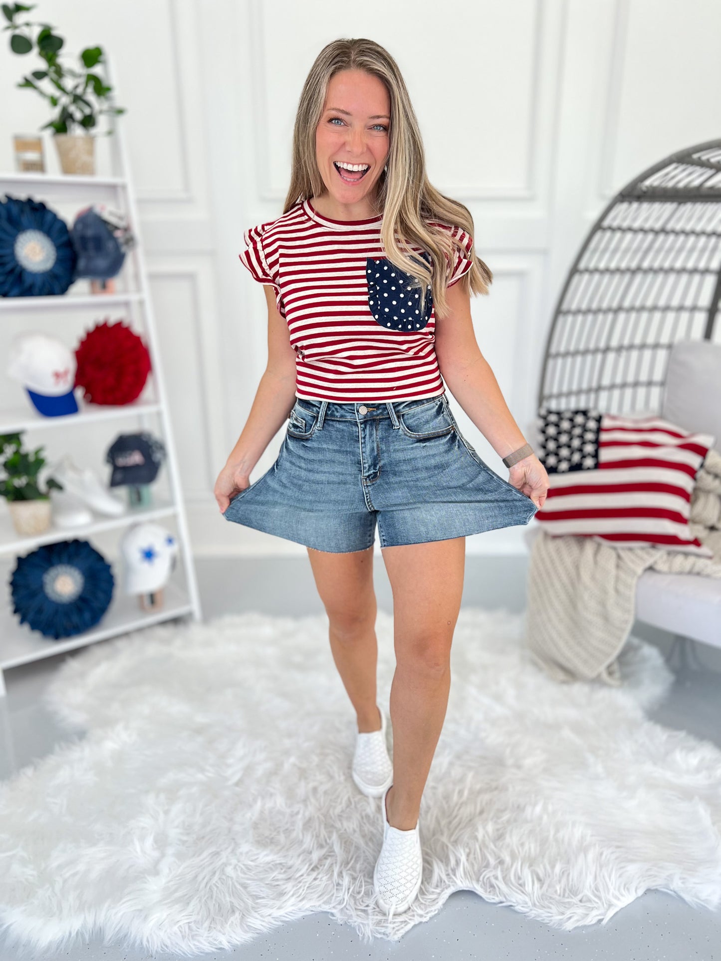Starry Skies - Judy Blue Star Detail Shorts - Final Sale - Final Sale