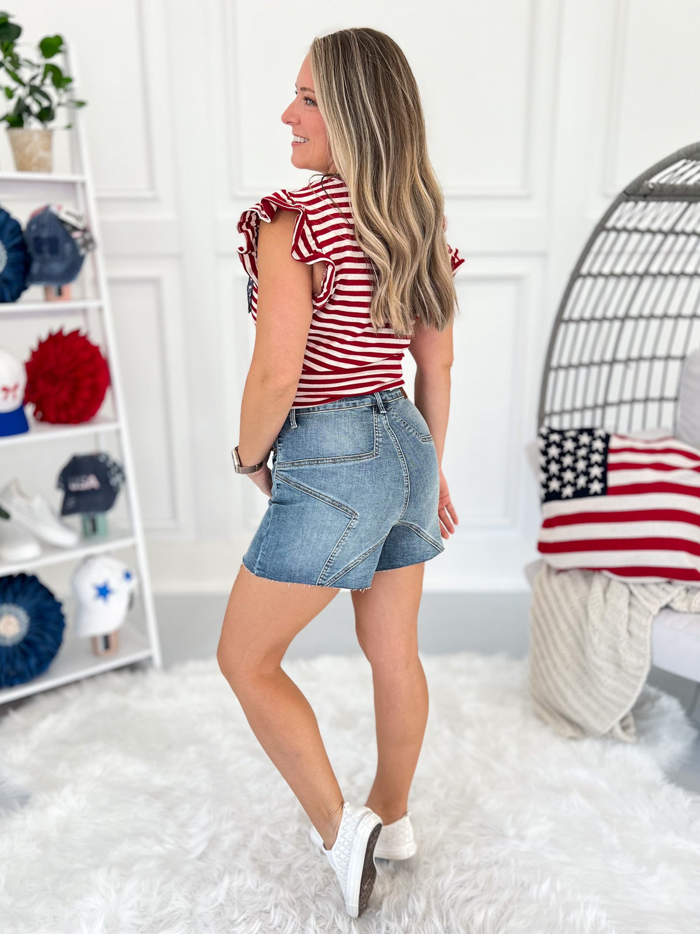 Starry Skies - Judy Blue Star Detail Shorts - Final Sale - Final Sale