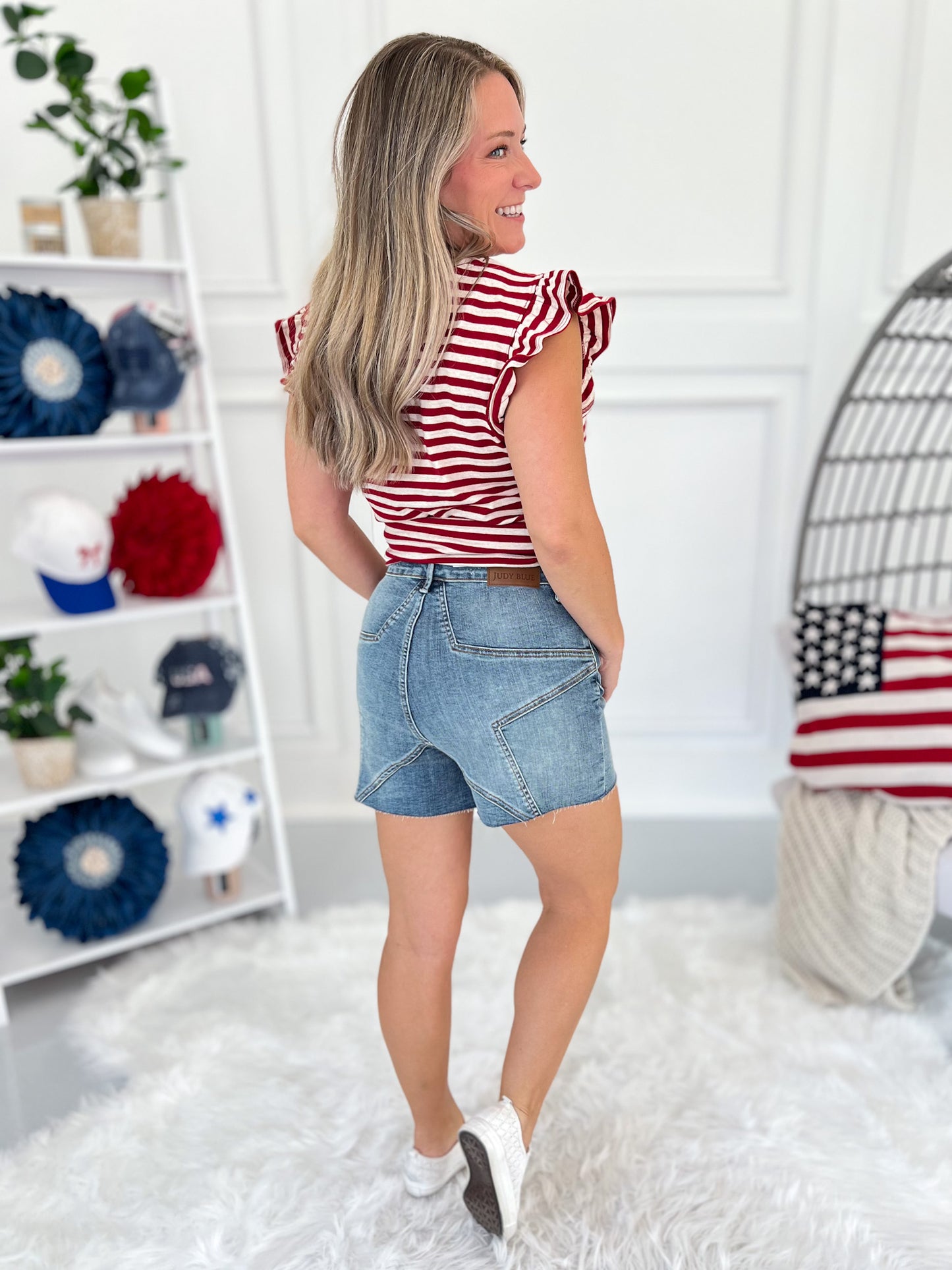 Starry Skies - Judy Blue Star Detail Shorts - Final Sale - Final Sale
