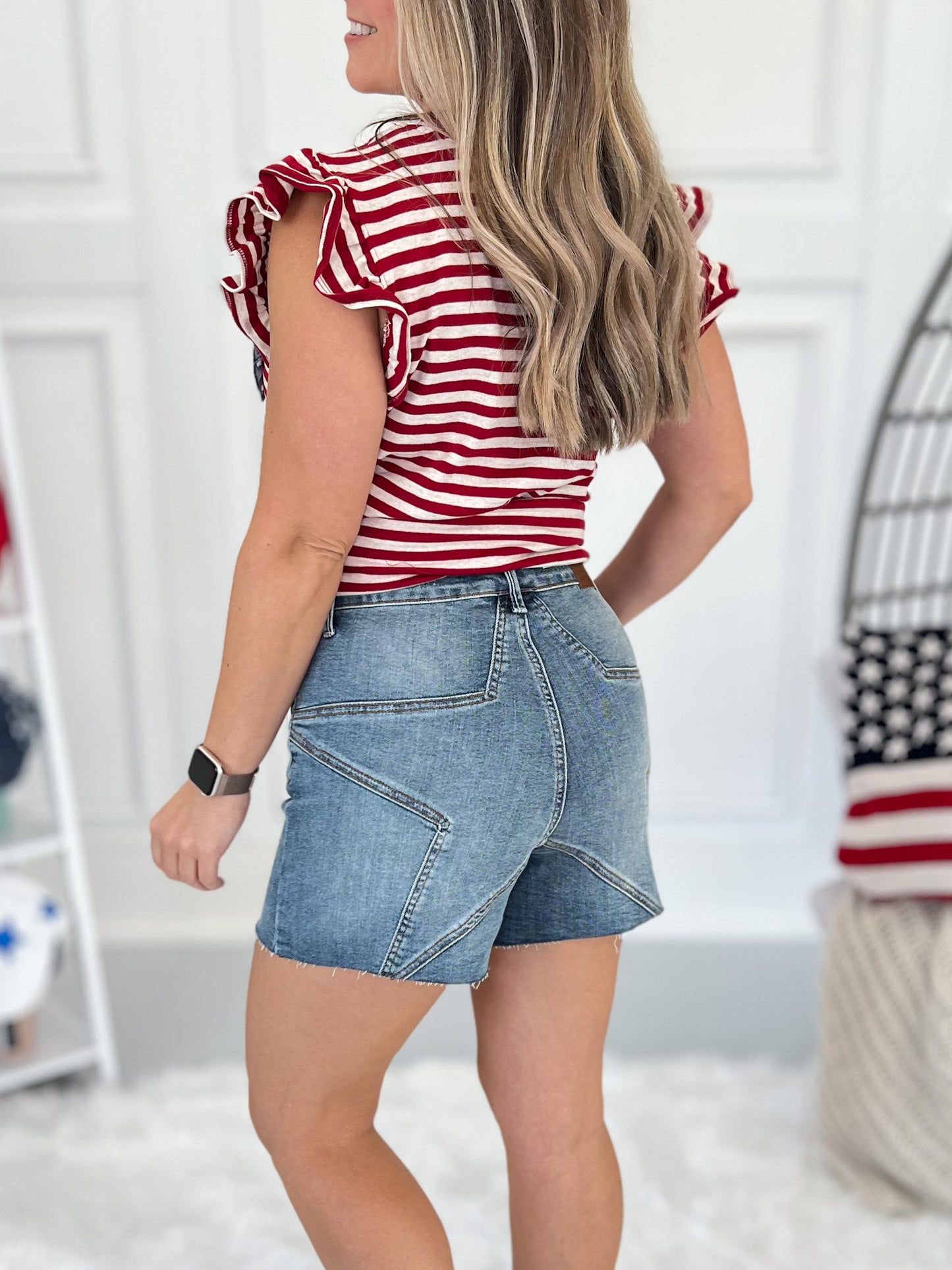 Starry Skies - Judy Blue Star Detail Shorts - Final Sale - Final Sale
