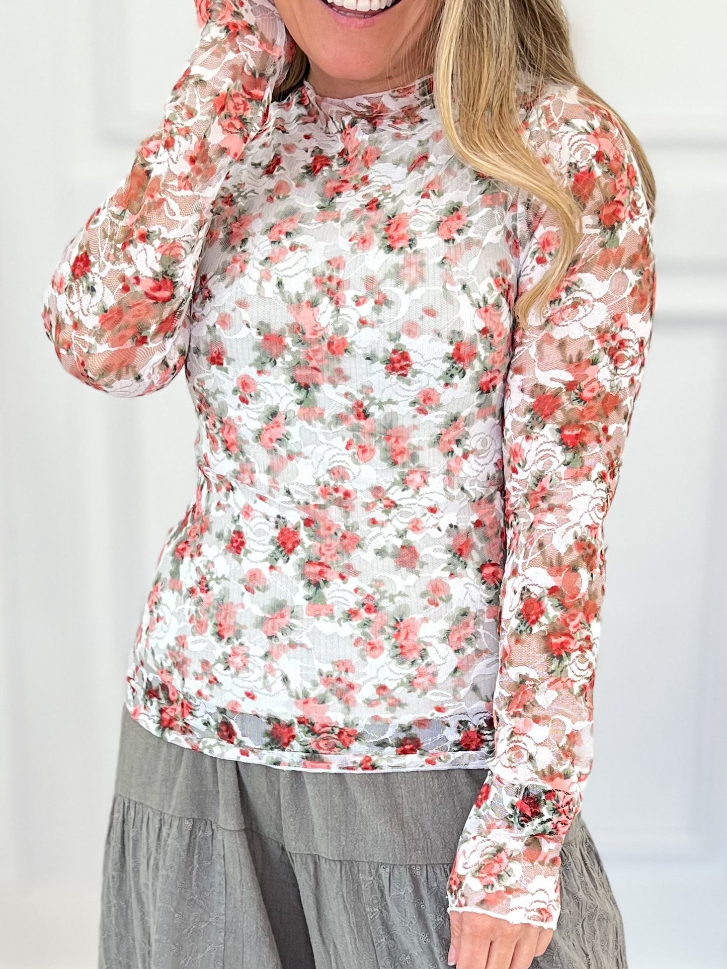 From The Start Mesh Top - White
