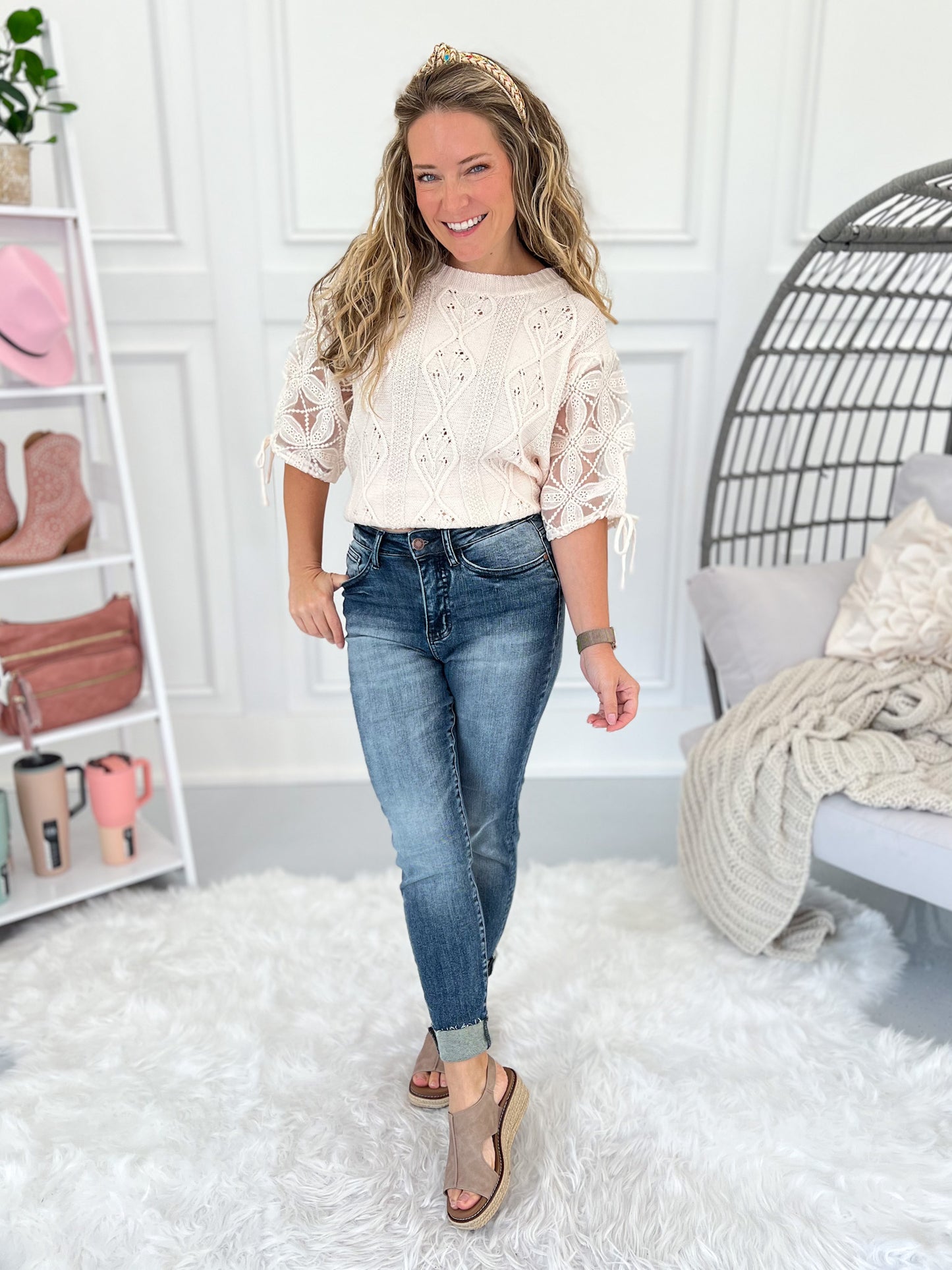 Summer Love - Judy Blue Hybrid Cropped Jeans