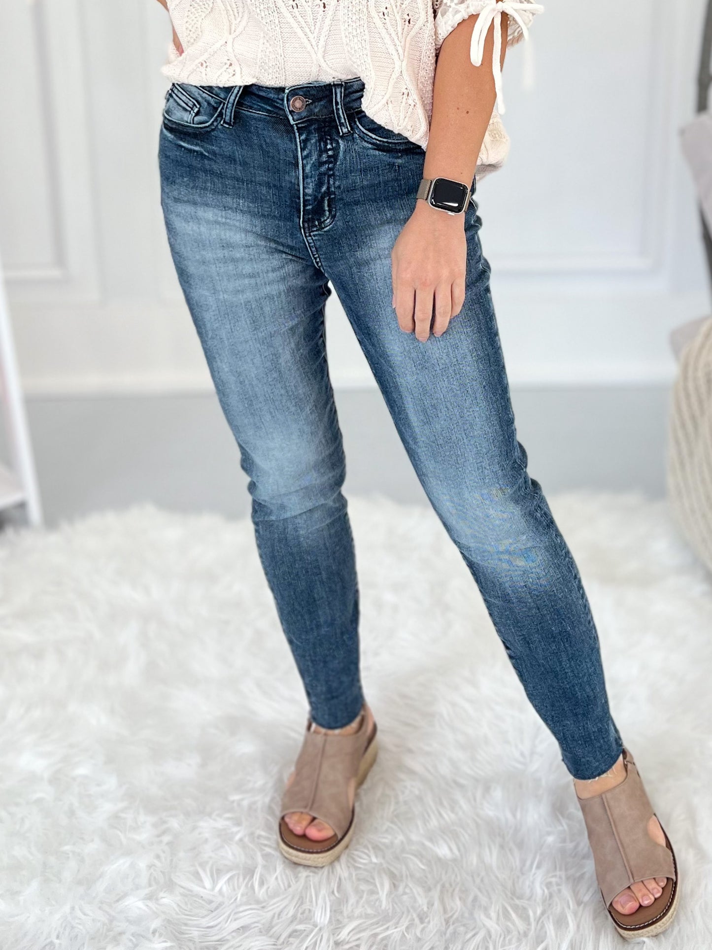 Summer Love - Judy Blue Hybrid Cropped Jeans