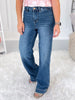 Stitch Perfect - Rose Gold Thread Judy Blue Straight Leg Jeans