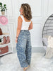 Backyard Bloom - Wide Leg Floral Jean