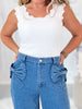 Bow With The Flow Denim Pants - Final Sale