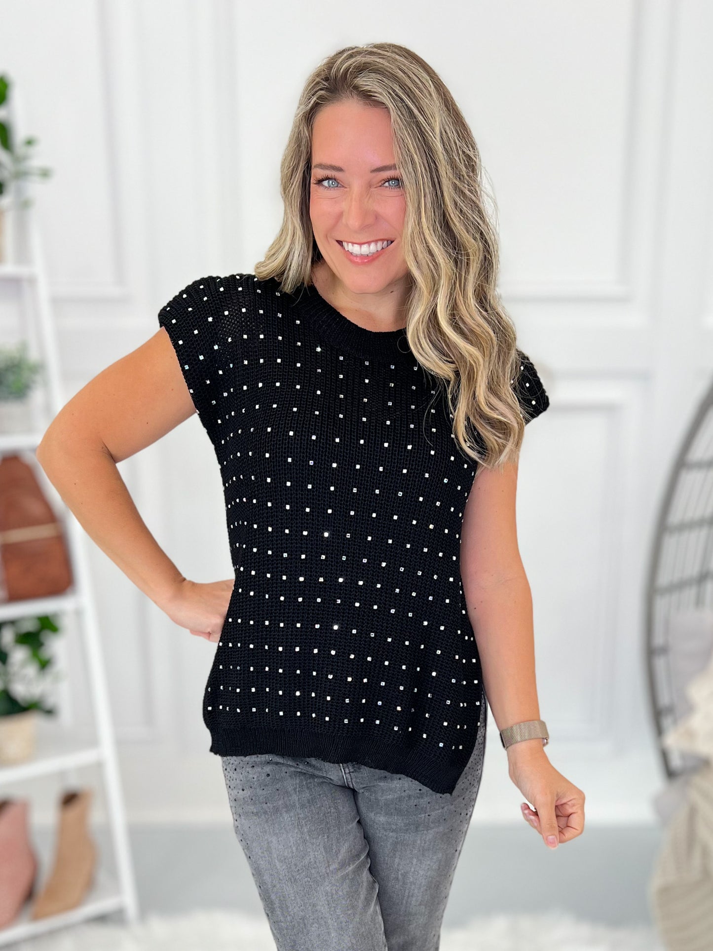 Shining The Brightest Shoulder Padded Tank - Final Sale