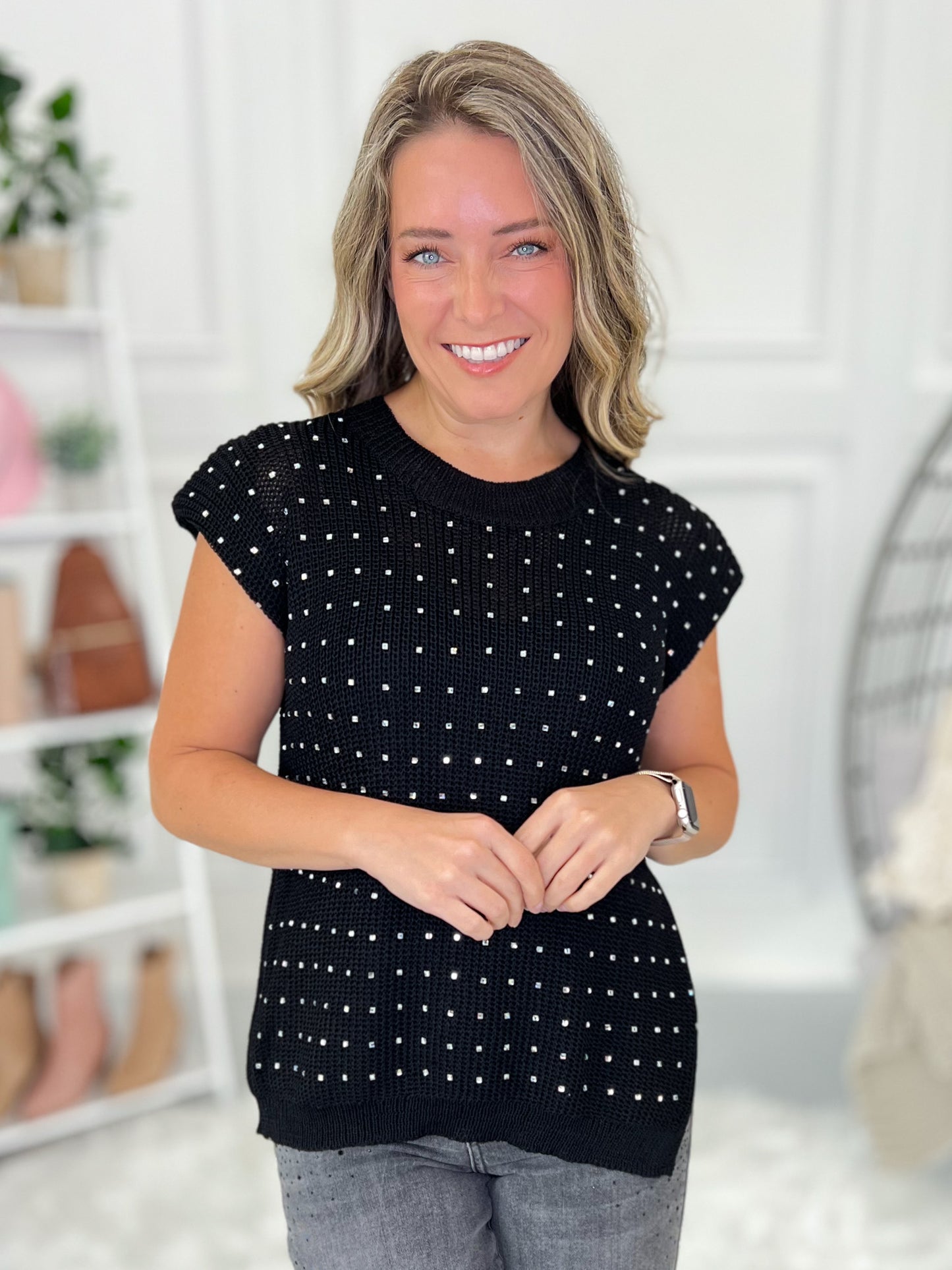Shining The Brightest Shoulder Padded Tank - Final Sale