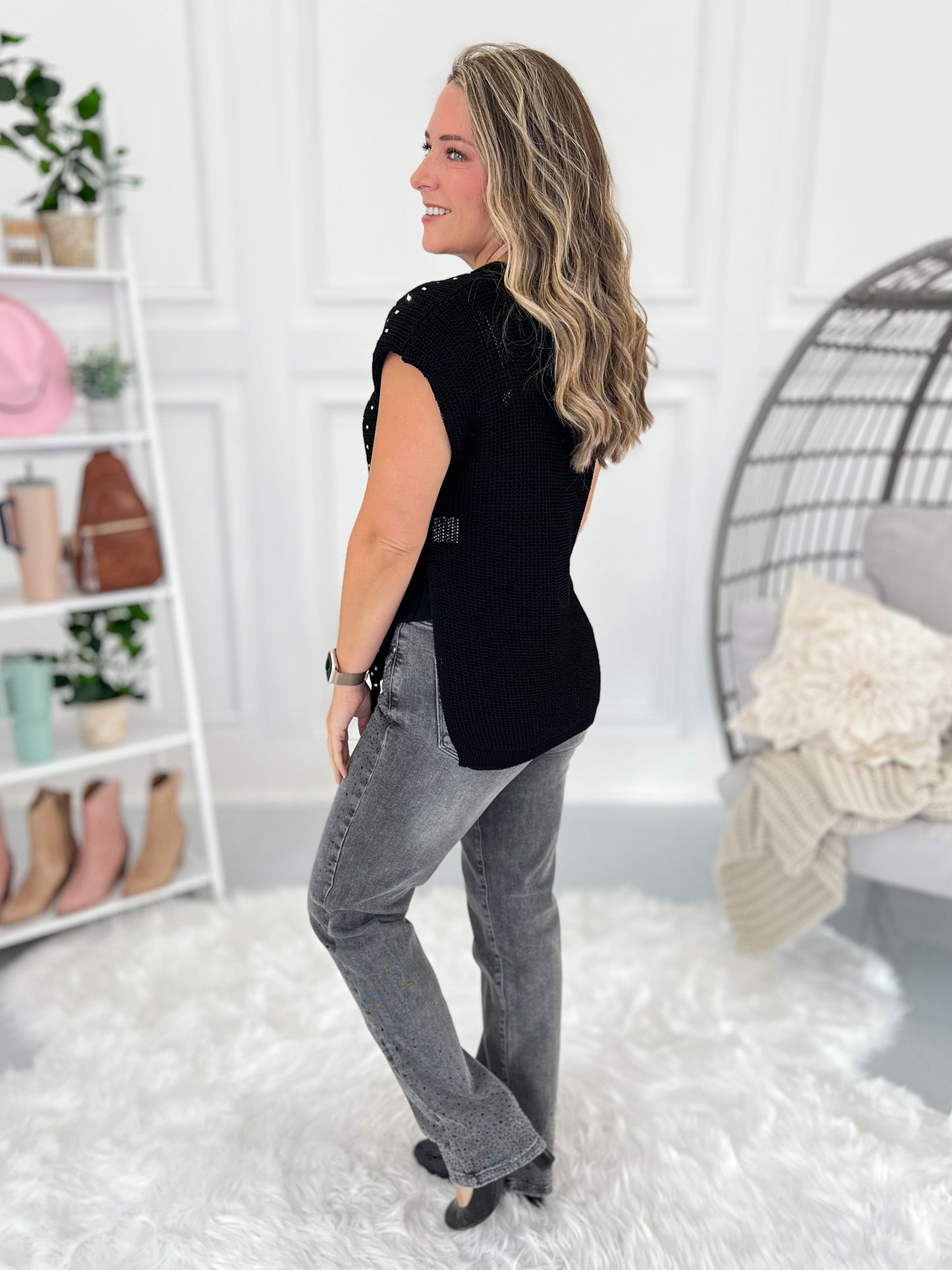 Shining The Brightest Shoulder Padded Tank - Final Sale