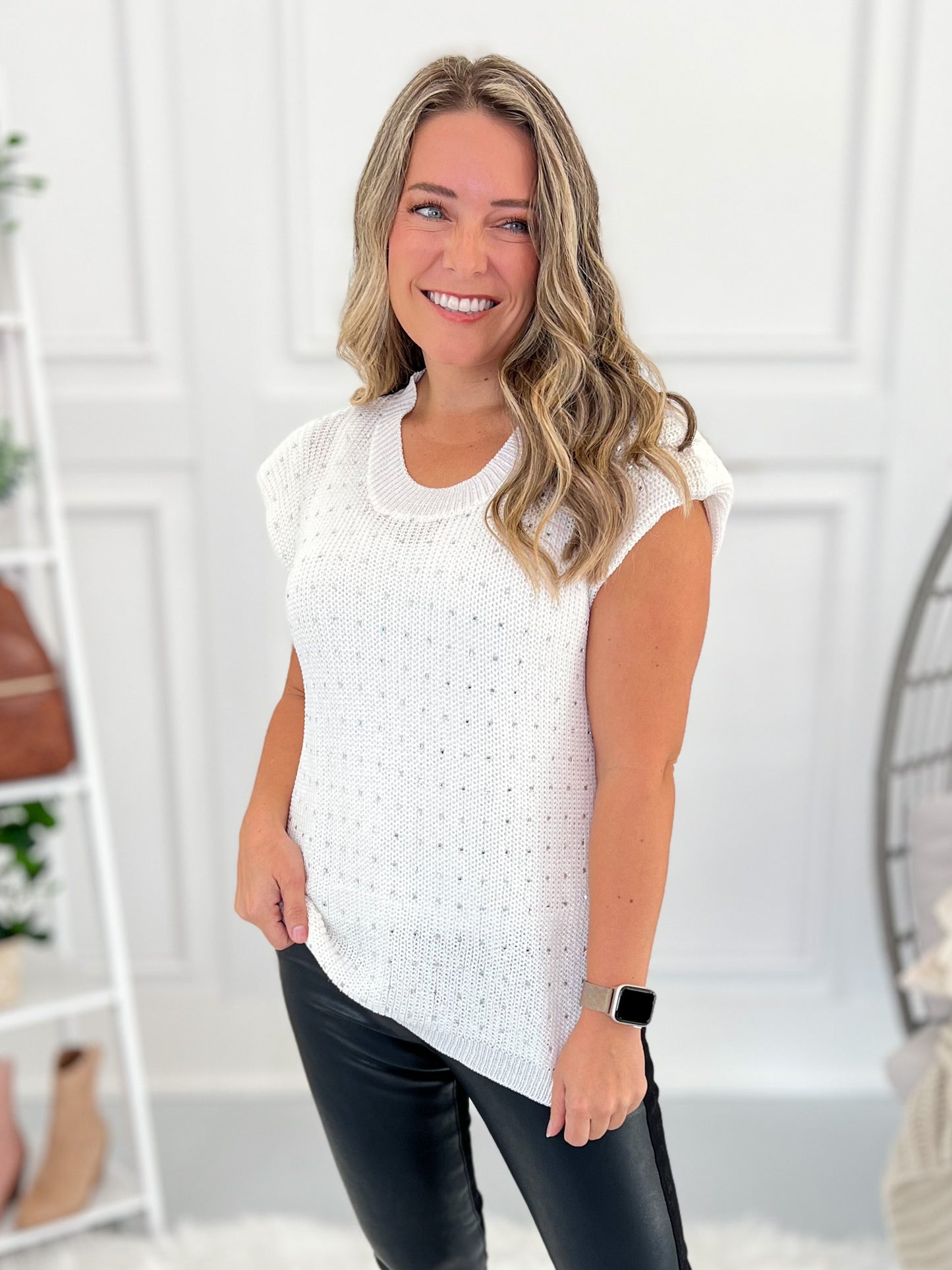 Shining The Brightest Shoulder Padded Tank - Final Sale
