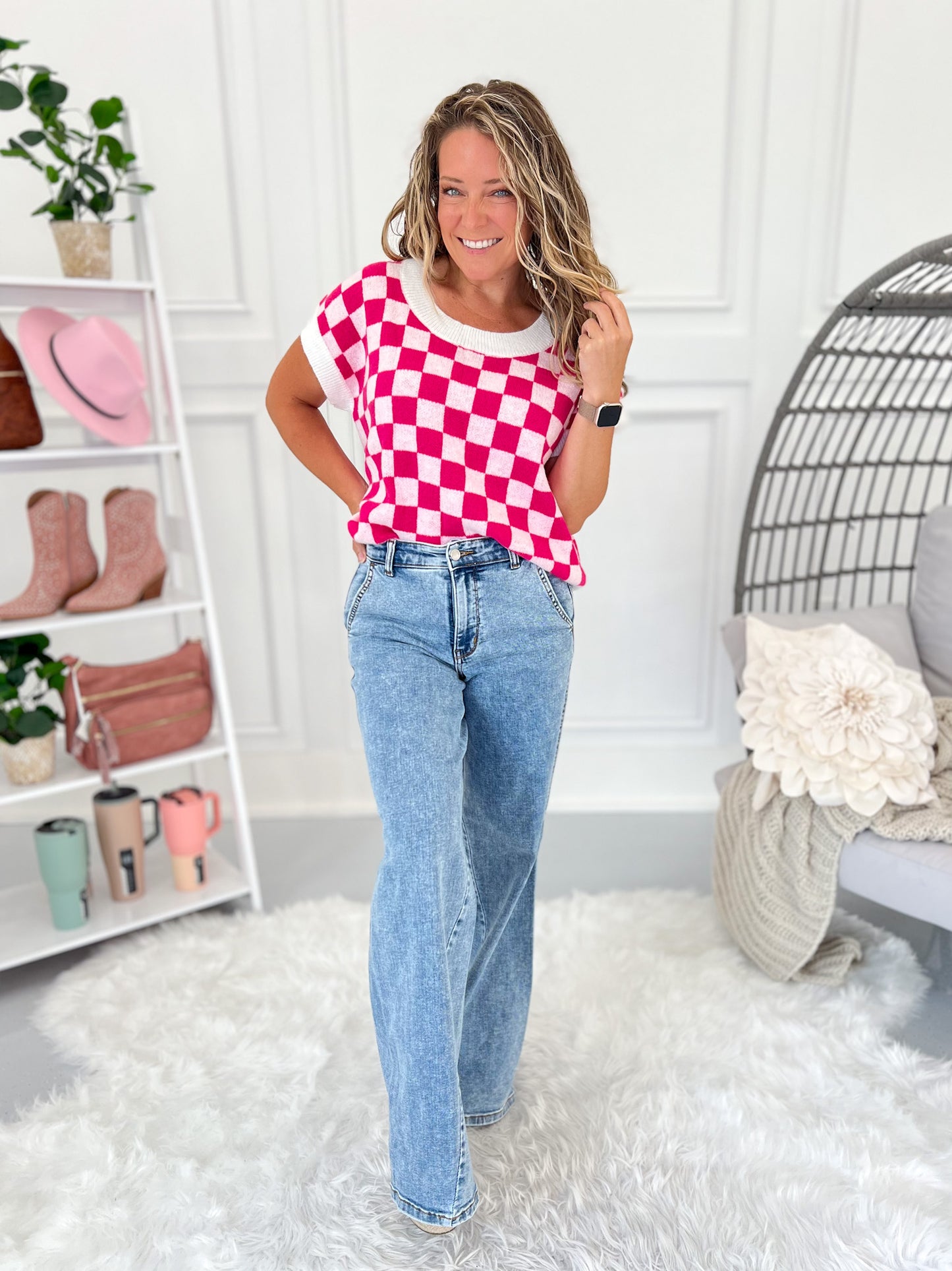 Game On - Judy Blue Stone Wash Retro Wide Leg Jean