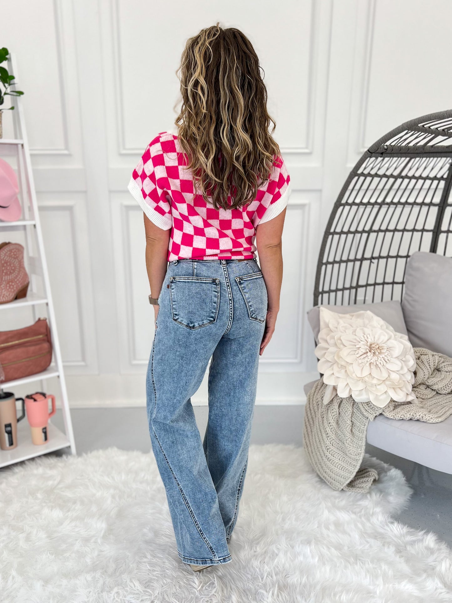 Game On - Judy Blue Stone Wash Retro Wide Leg Jean
