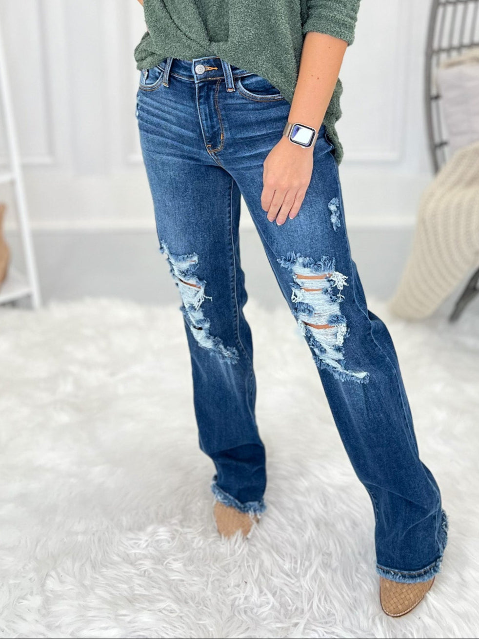 Judy Blue Destroyed Dad Jeans