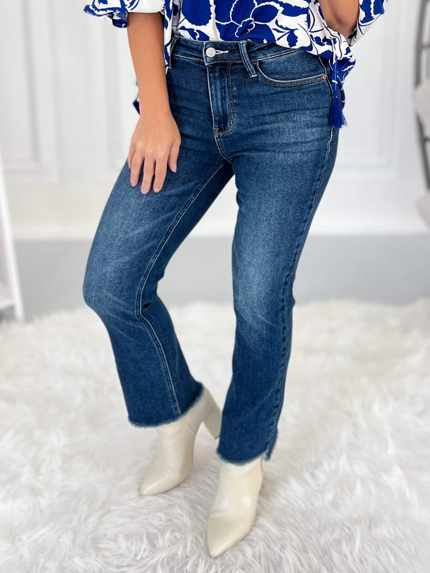 Kickstart My Style - Judy Blue Dark Wash Kick Flare Jeans