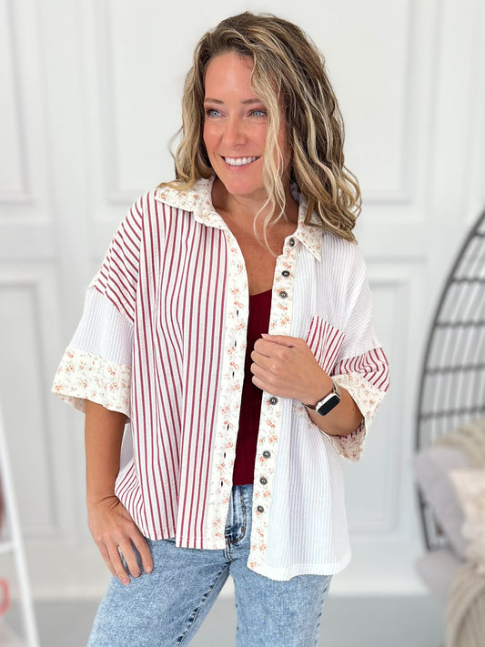 Get Out Of Town Button Up Top