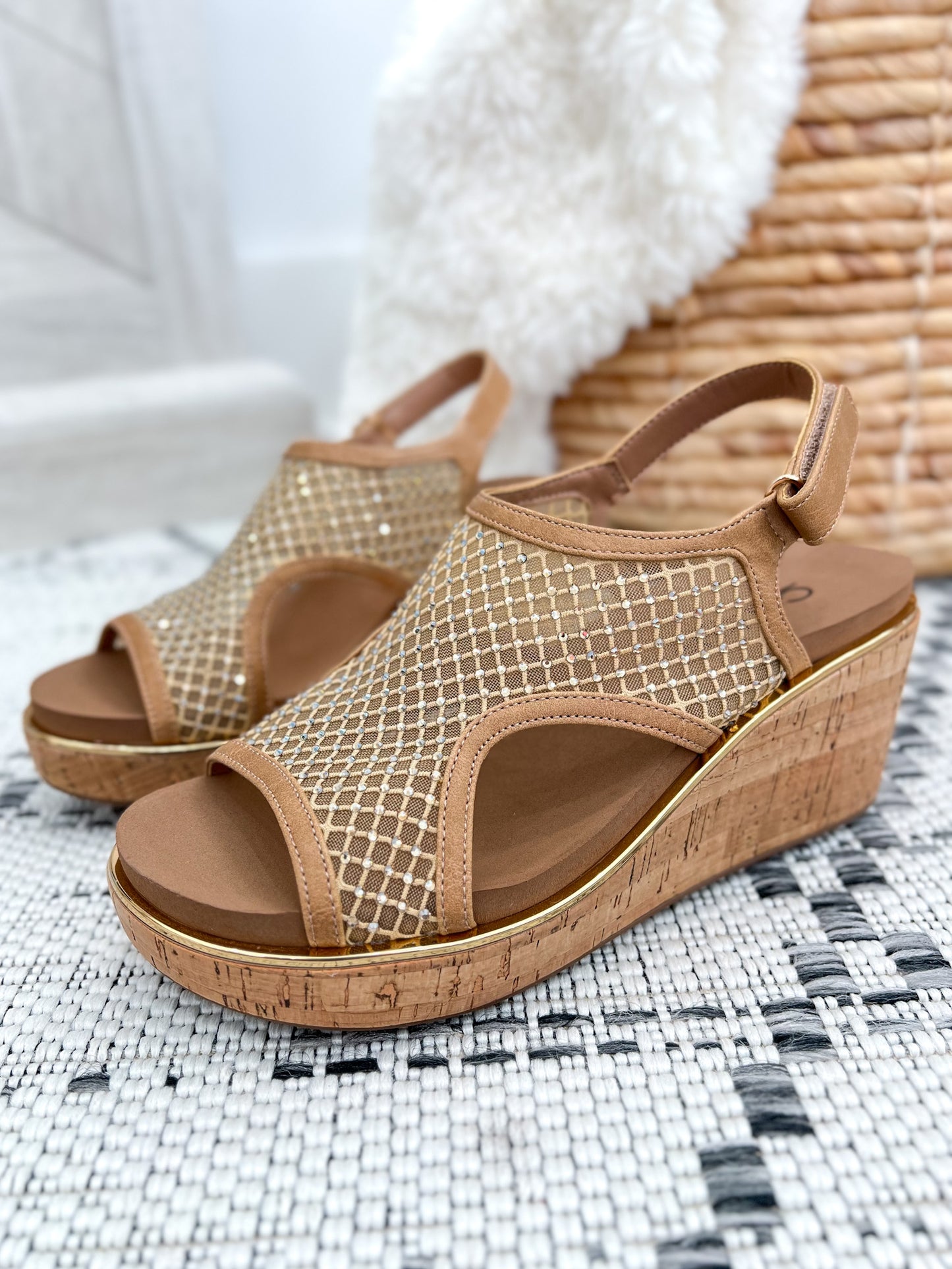 Corky's Carley Wedge - Caramel Mesh