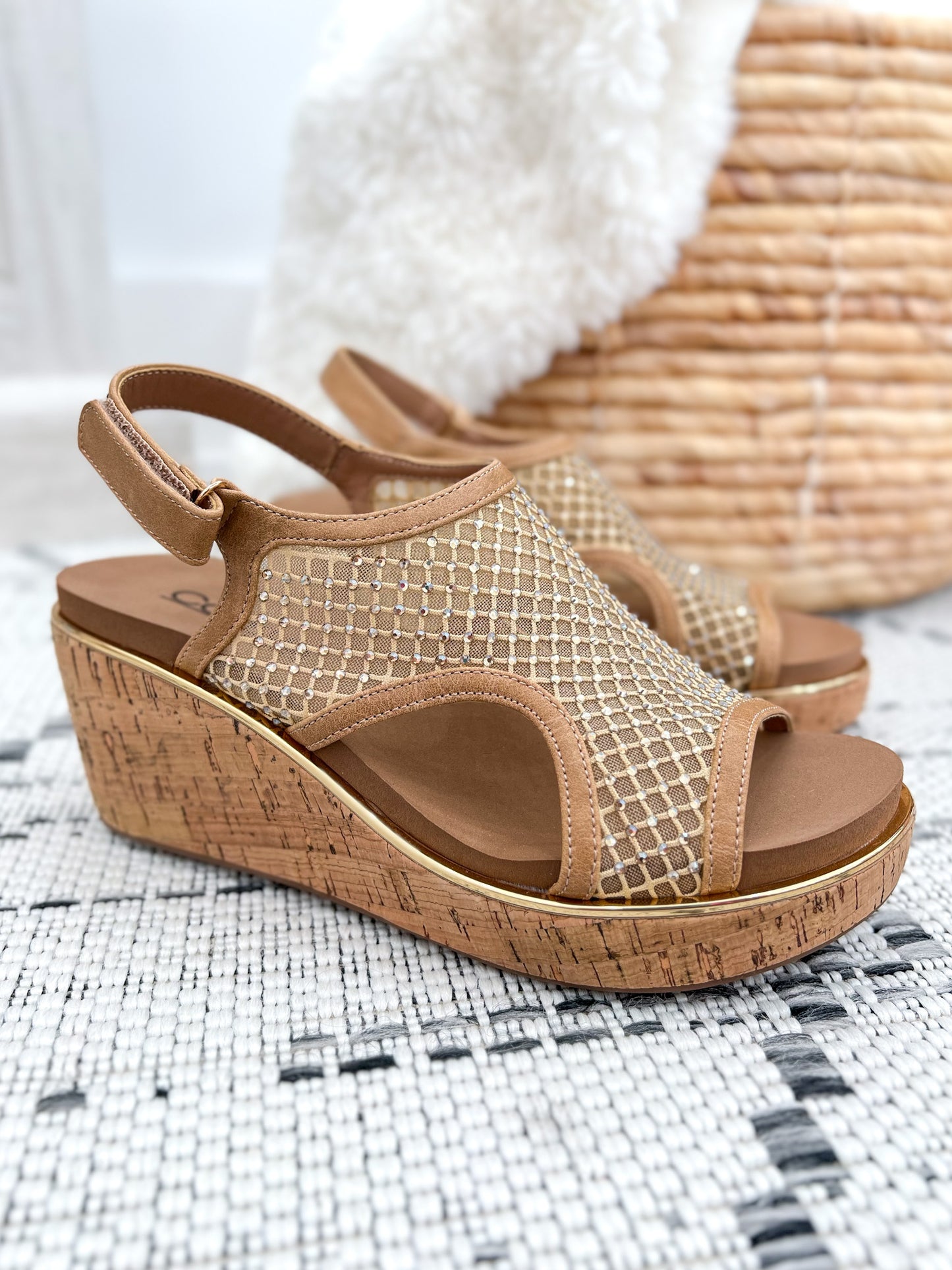 Corky's Carley Wedge - Caramel Mesh