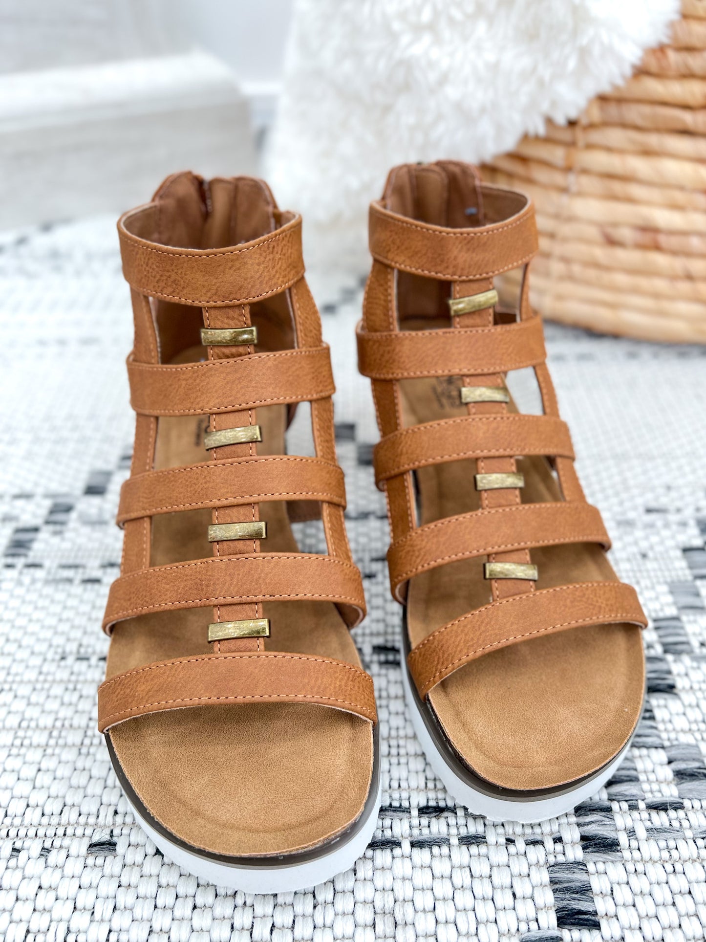 Corky's Caged Animal Platform Wedge - Cognac