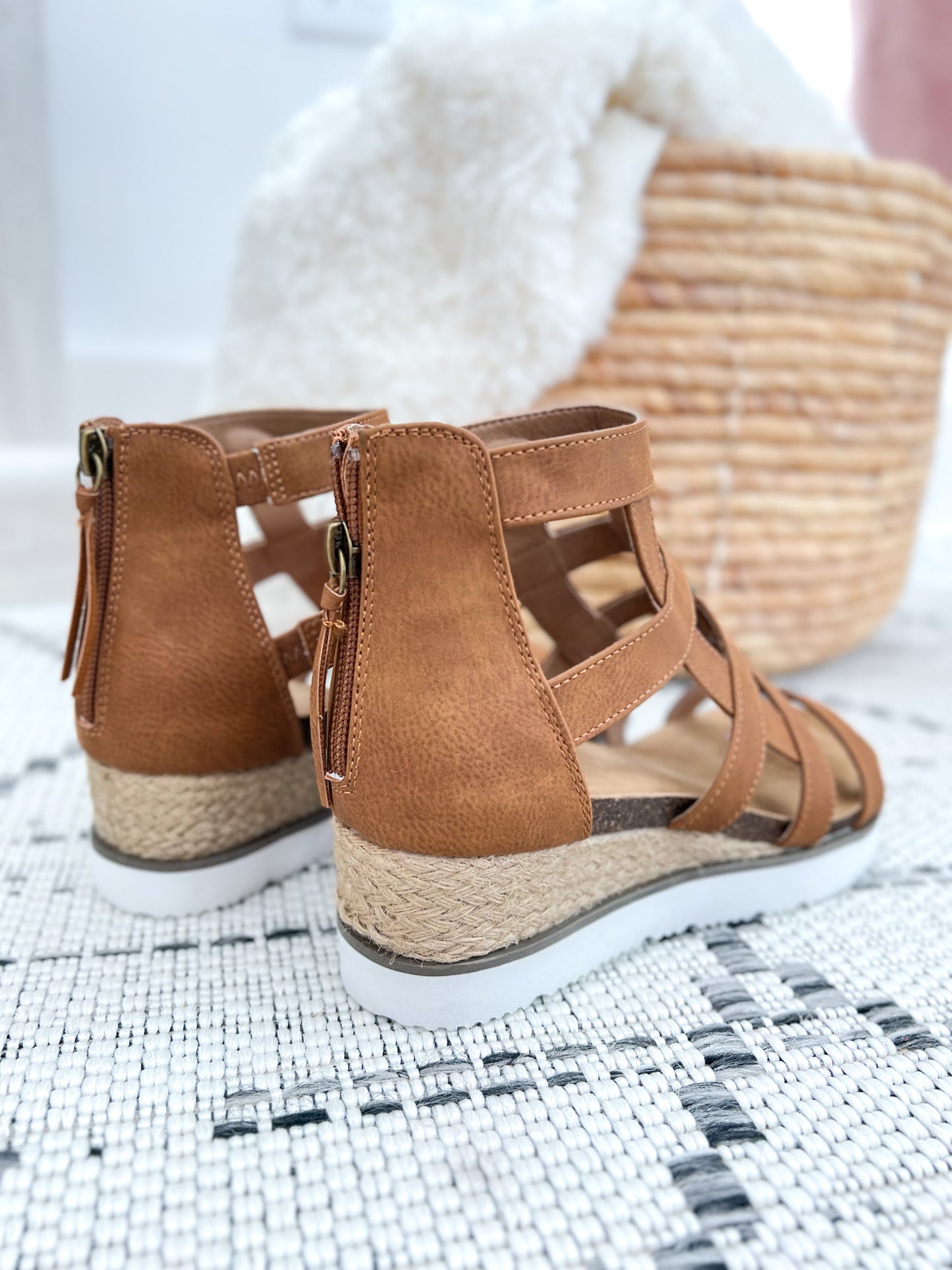 Corky's Caged Animal Platform Wedge - Cognac