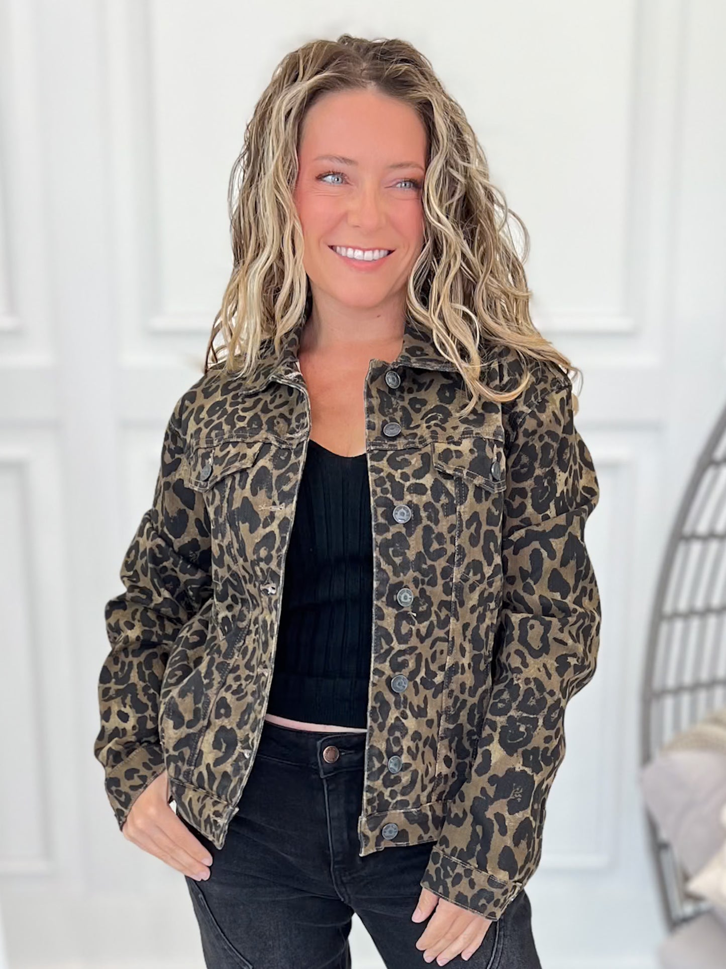 The Kitty's Meow - Judy Blue Leopard Print Denim Jacket