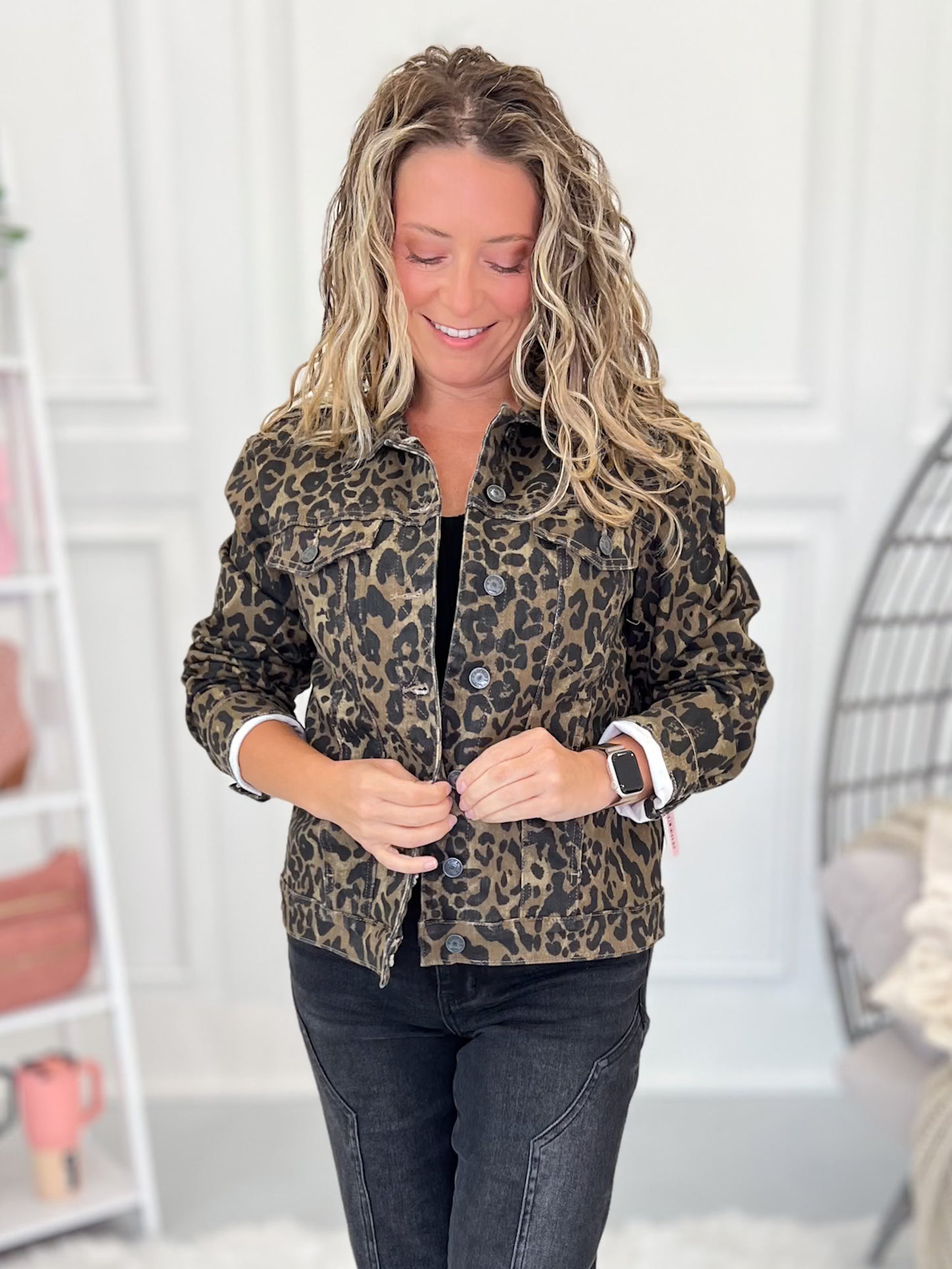 The Kitty's Meow - Judy Blue Leopard Print Denim Jacket