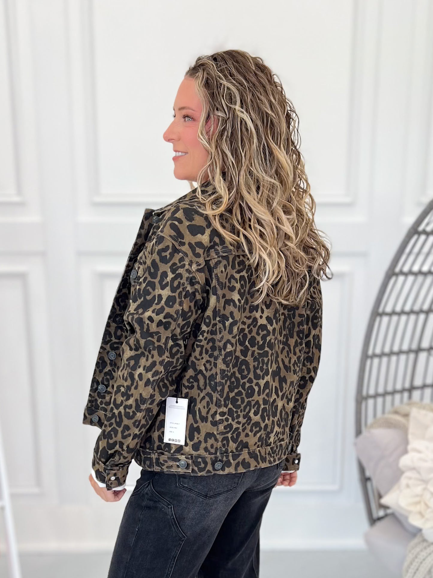 The Kitty's Meow - Judy Blue Leopard Print Denim Jacket