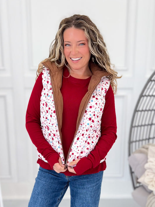 Just Like That Reversible Puffer Vest