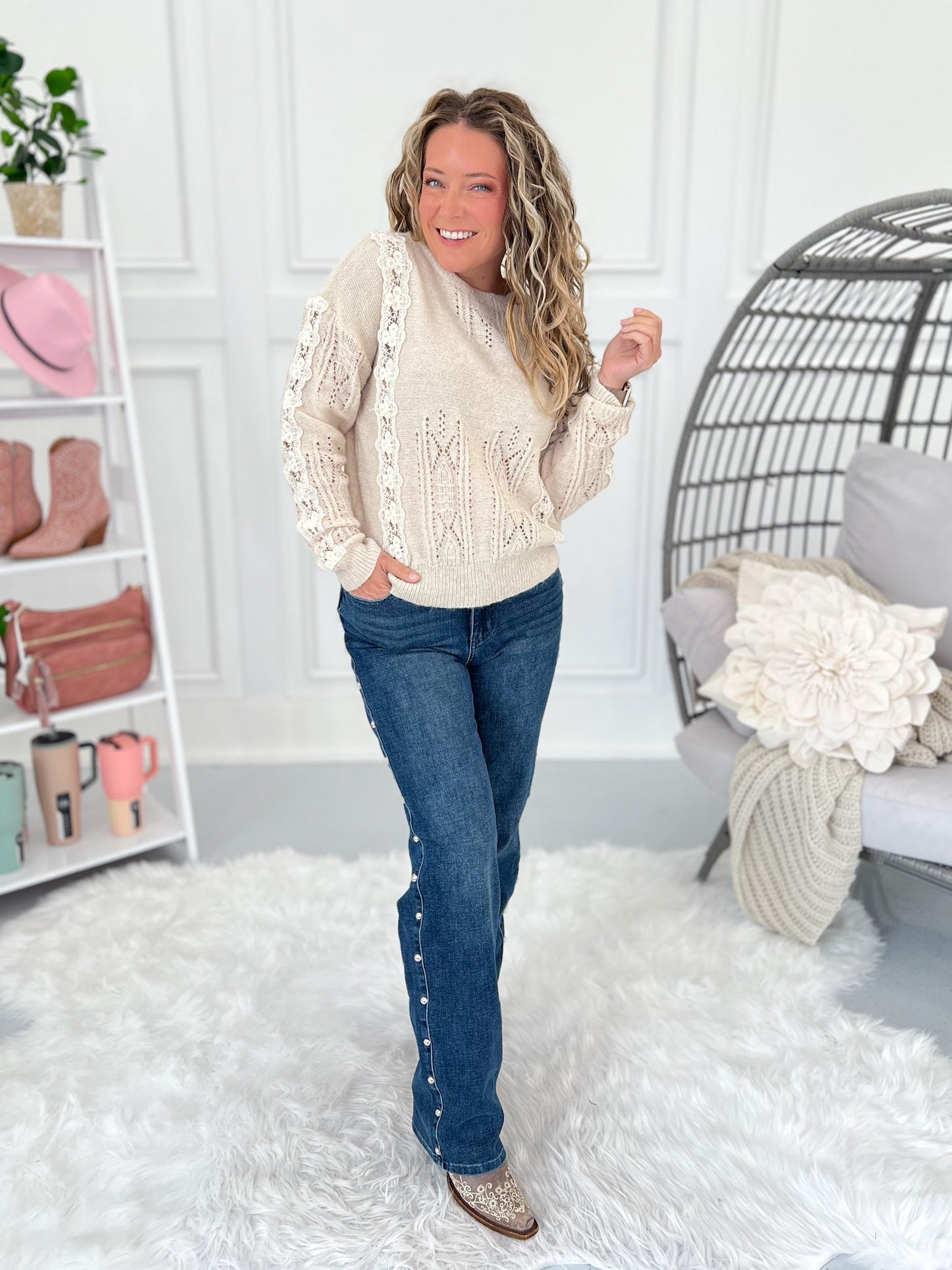 What A Stud - Judy Blue Stud Detail Straight Leg Jean