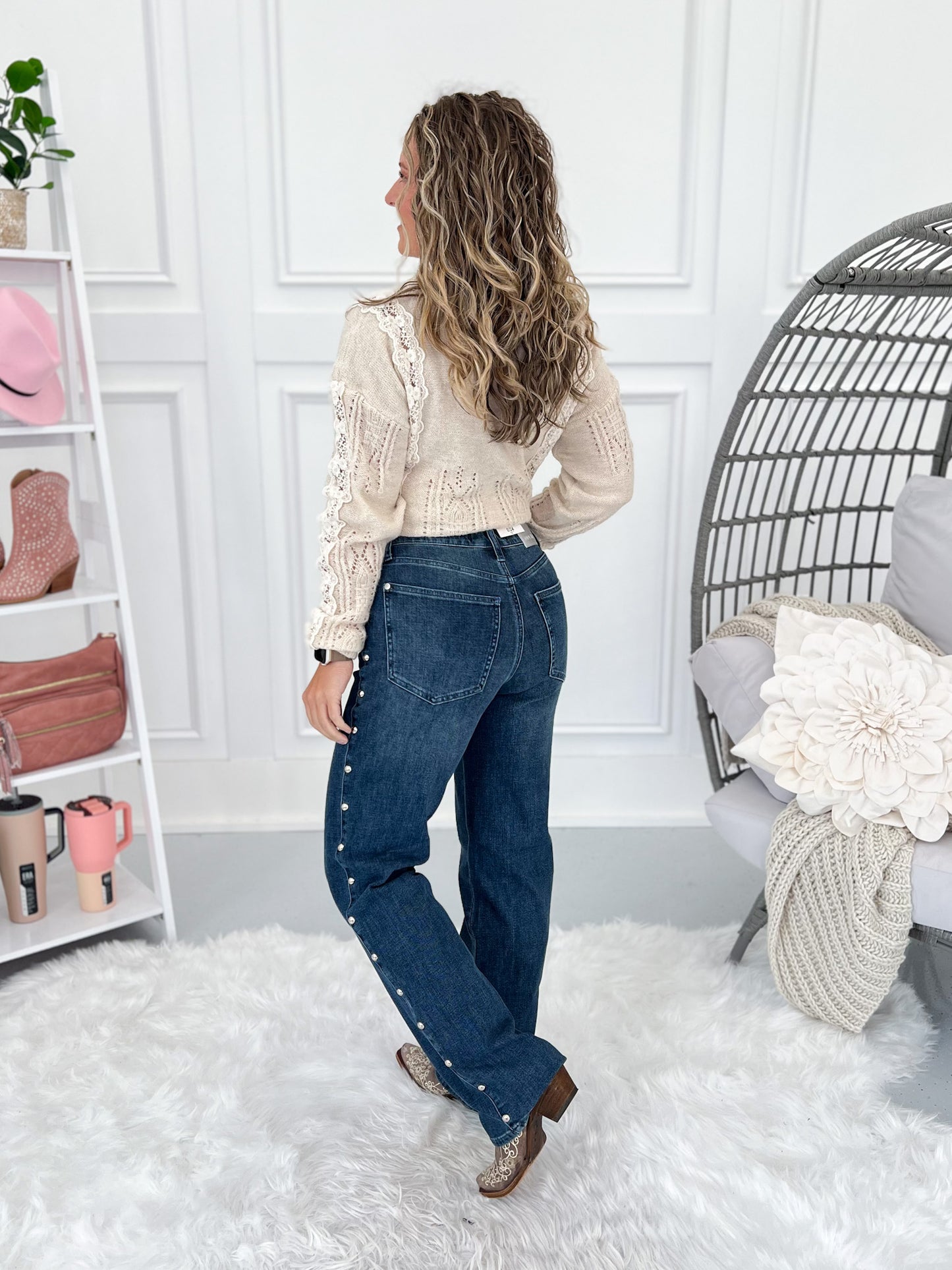 What A Stud - Judy Blue Stud Detail Straight Leg Jean
