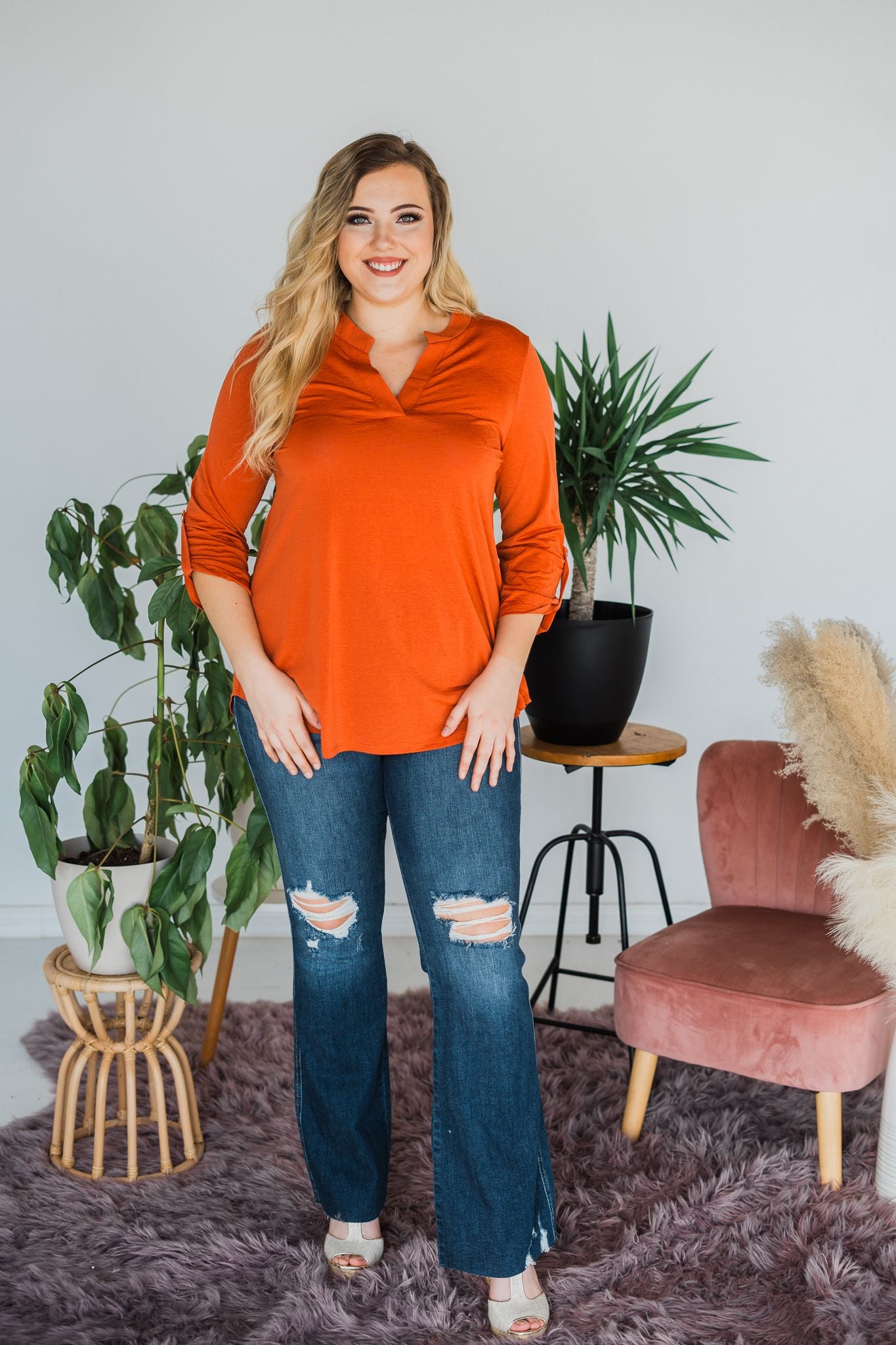 Solid Lizzy Top - Rust