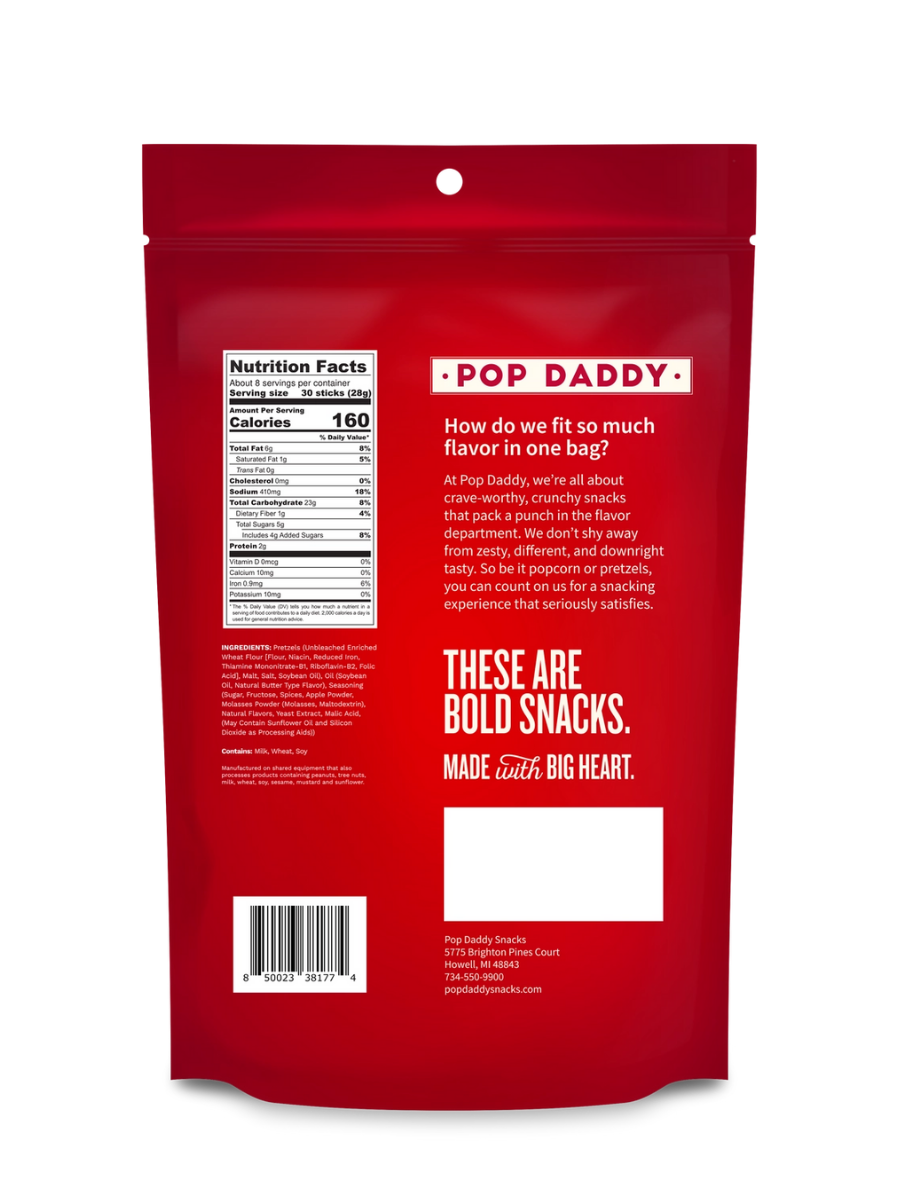 7.5oz Pop Daddy Pretzels - Dutch Apple Pie