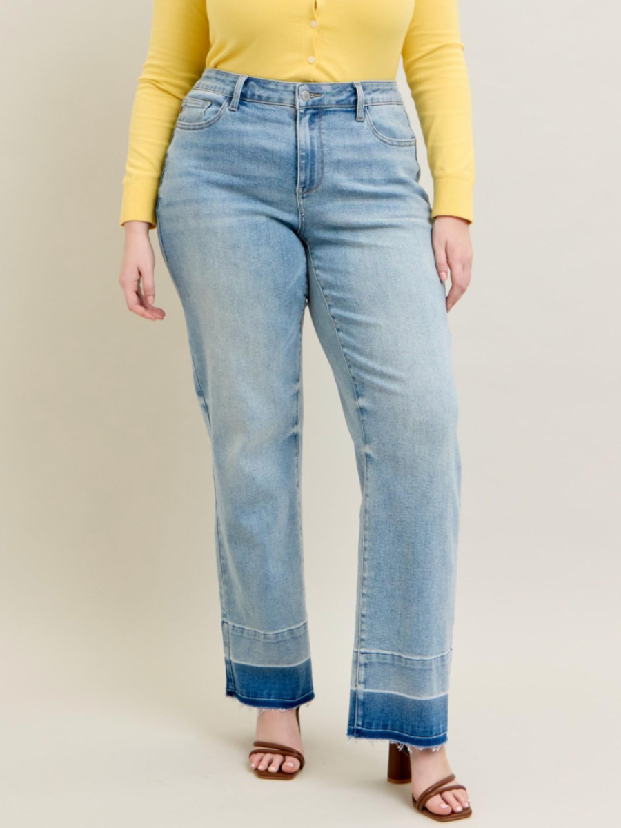 Crazy In Love - Judy Blue Release Hem Wide Leg Jean - Final Sale
