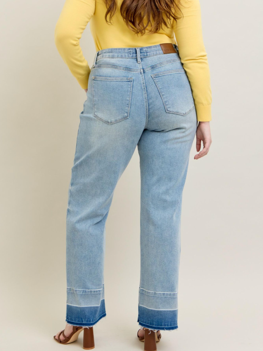 Crazy In Love - Judy Blue Release Hem Wide Leg Jean - Final Sale