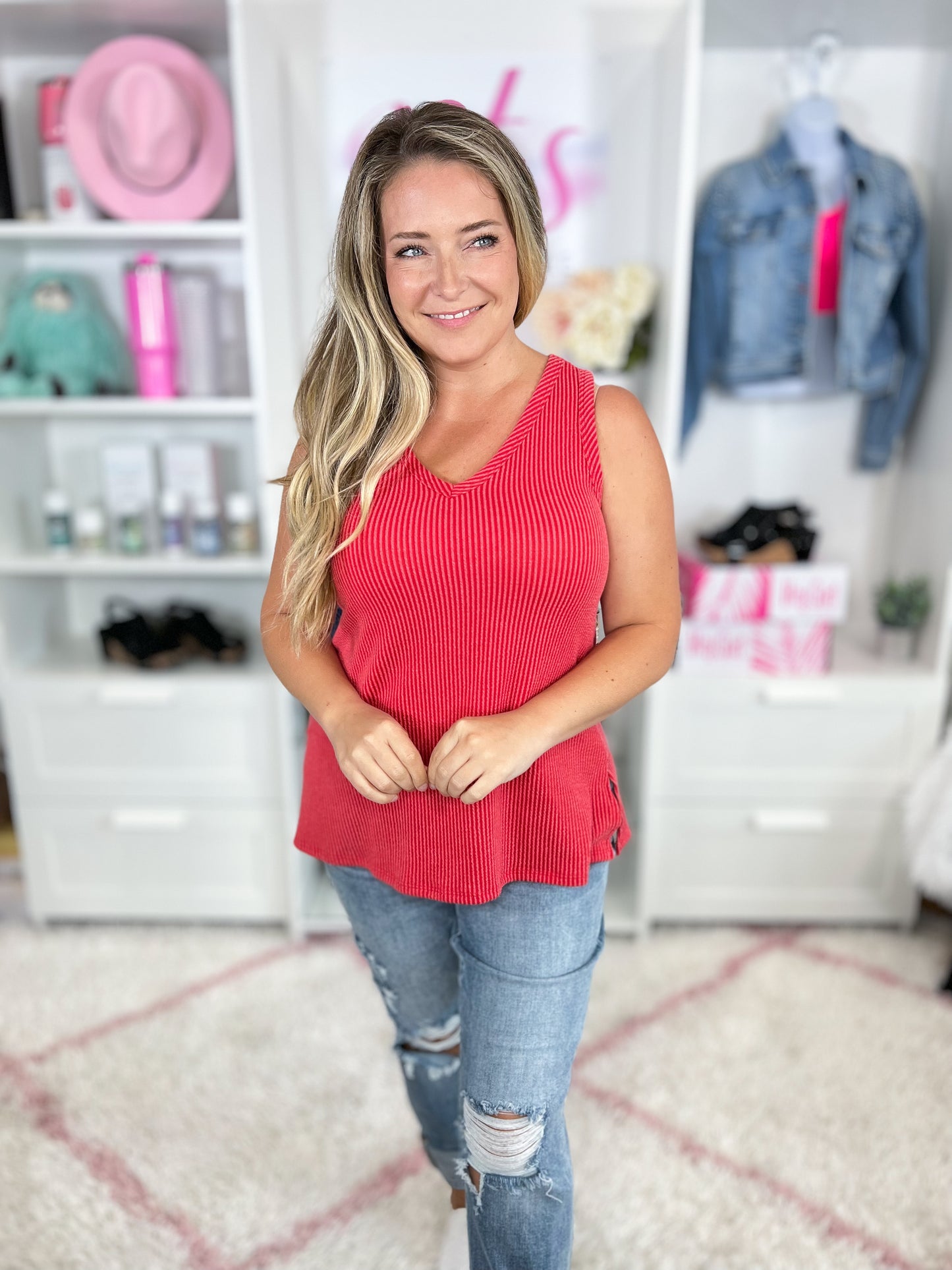 Basic Corded Knit Tank Top