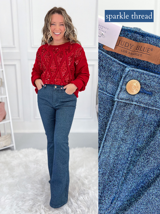 Dancing Queen - Judy Blue Sparkle Flare Jean