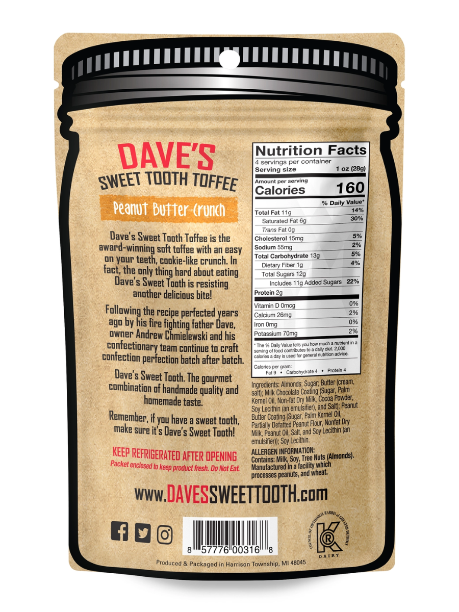 Dave's Sweet Tooth Toffee - Peanut Butter