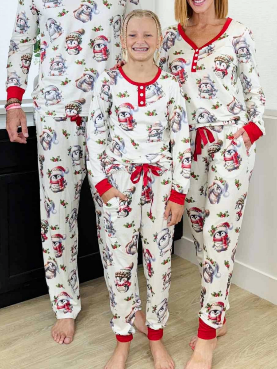 Crazy Soft KIDS Pajama Jogger Set - Festive Penguin