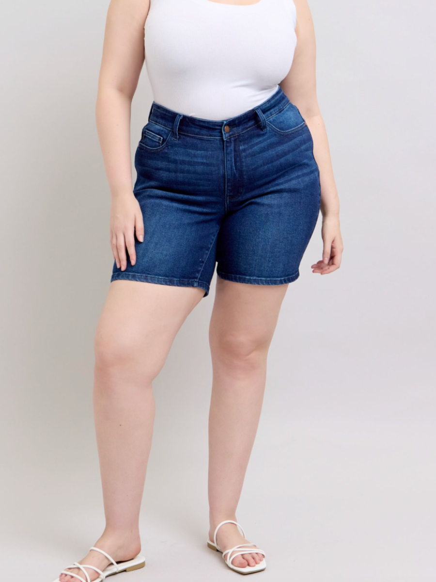 Vibe Catcher - Judy Blue V-front Bermuda Shorts - Final Sale