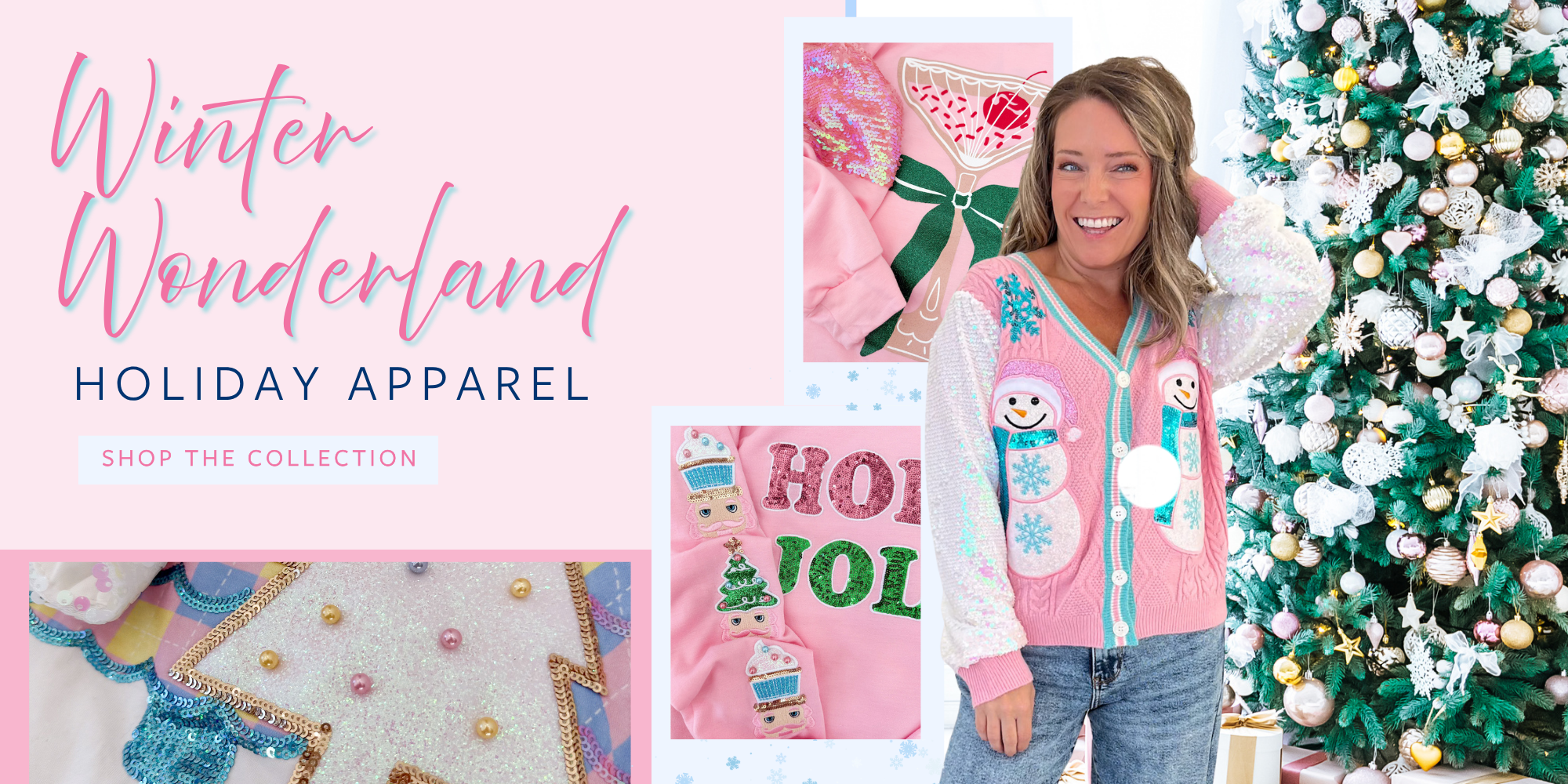 From playful graphic tees and cozy hoodies to festive pajamas and fun tops, these pieces are all about keeping Holiday stylish and a little sparkly.