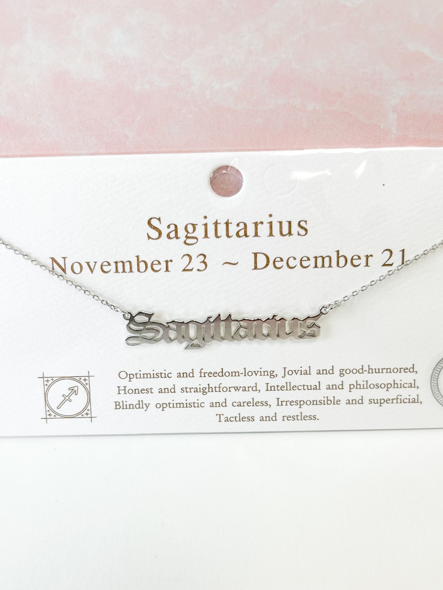 White Gold Dipped Zodiac Sign Necklace  - Final Sale